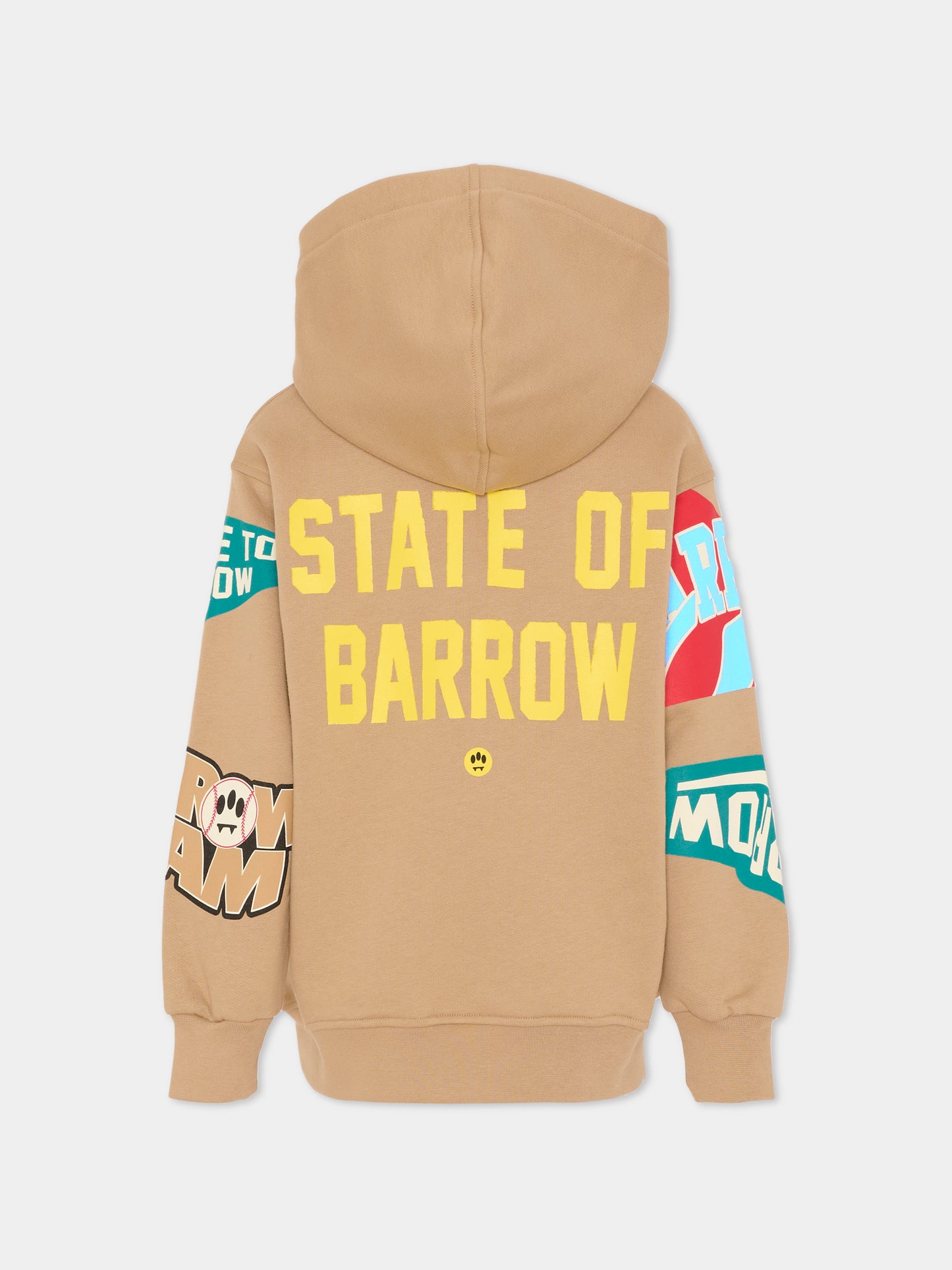 Felpa beige per bambino con smile e scritte,Barrow,F5BKJUHS078 307