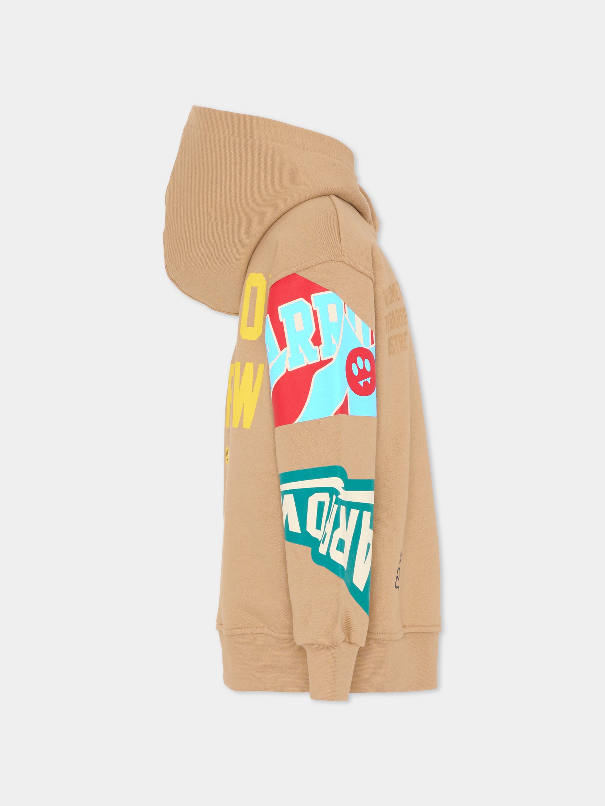 Felpa beige per bambino con smile e scritte,Barrow,F5BKJUHS078 307