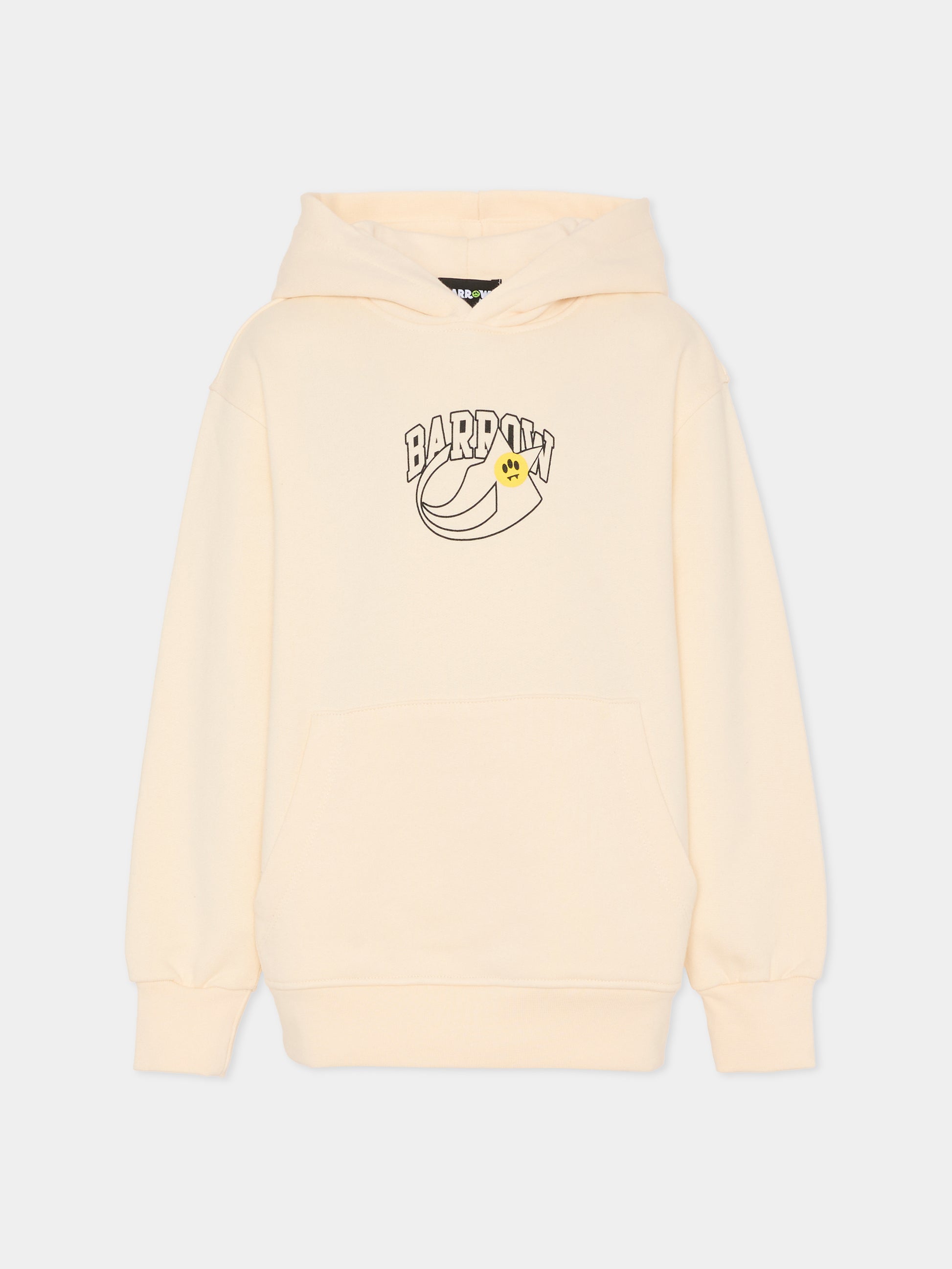 Felpa avorio per bambino con logo e pallone,Barrow,F5BKJUHS223 013