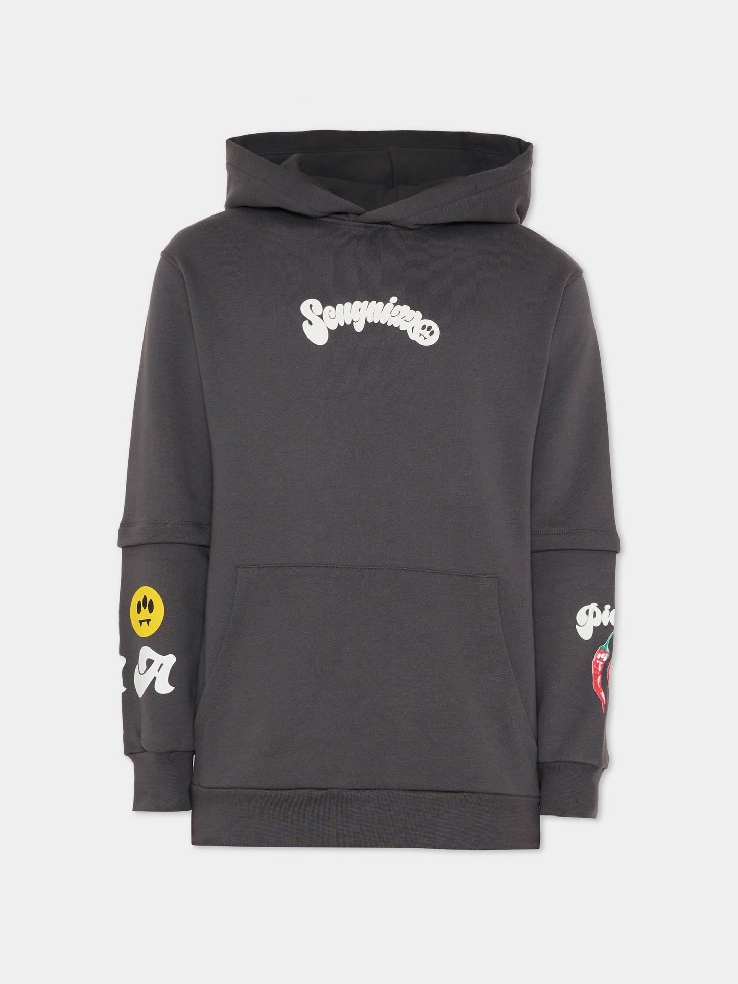 Felpa grigia per bambino con scritta,Barrow,F5BKJUHS158 251