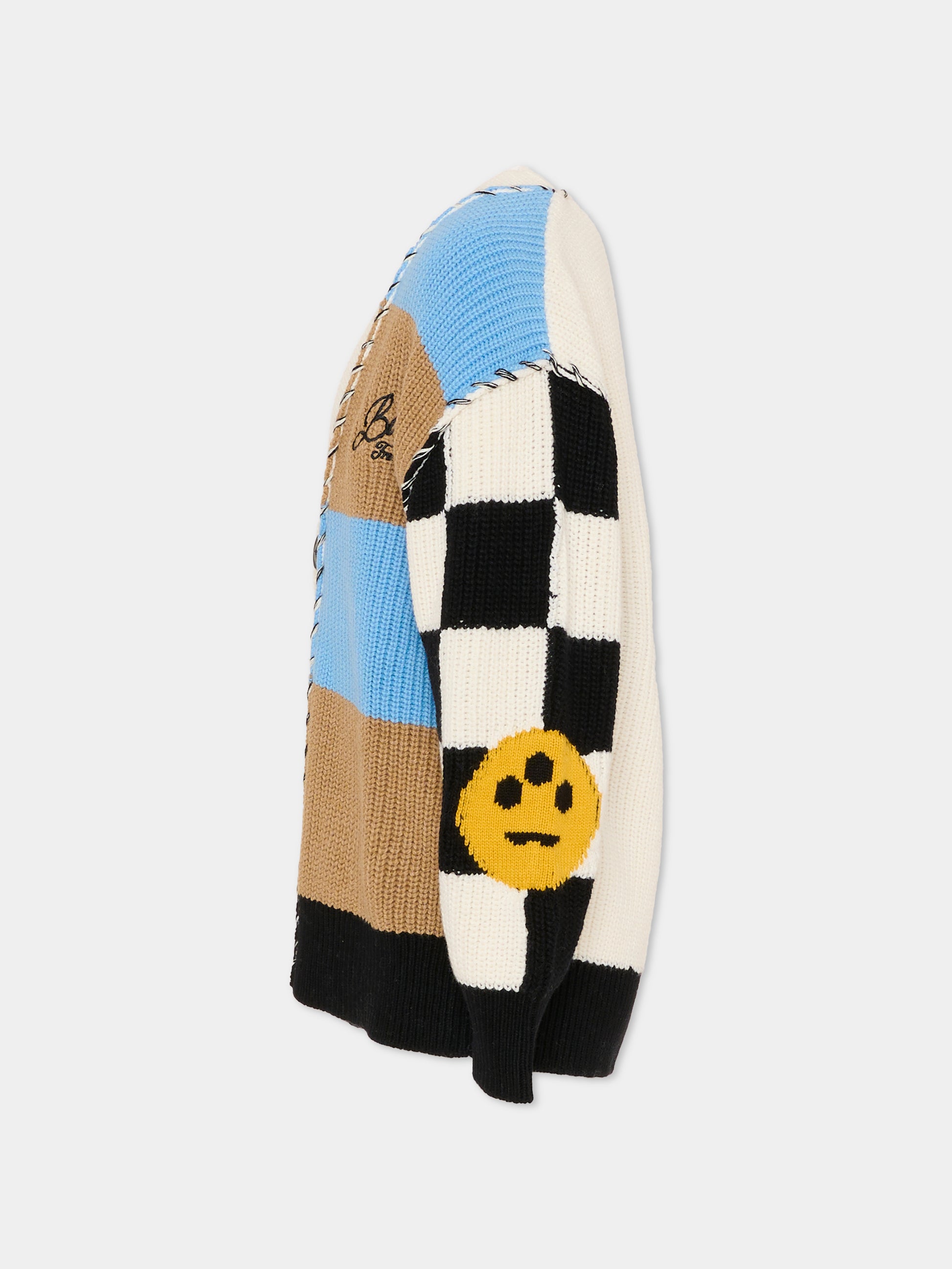 Cardigan multicolor per bambino con smile e Bear,Barrow,F5BKJUCA110 GW034