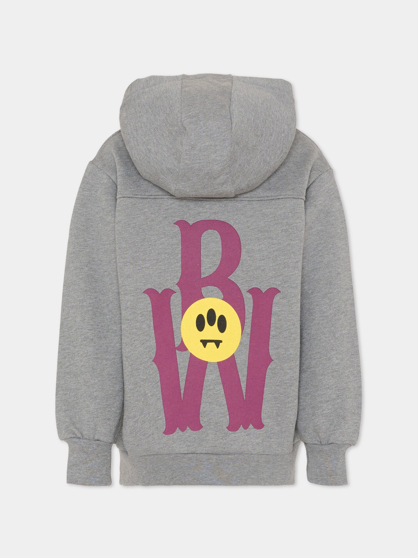 Felpa grigia per bambini con smile e logo,Barrow,F5BKJUHS085 104