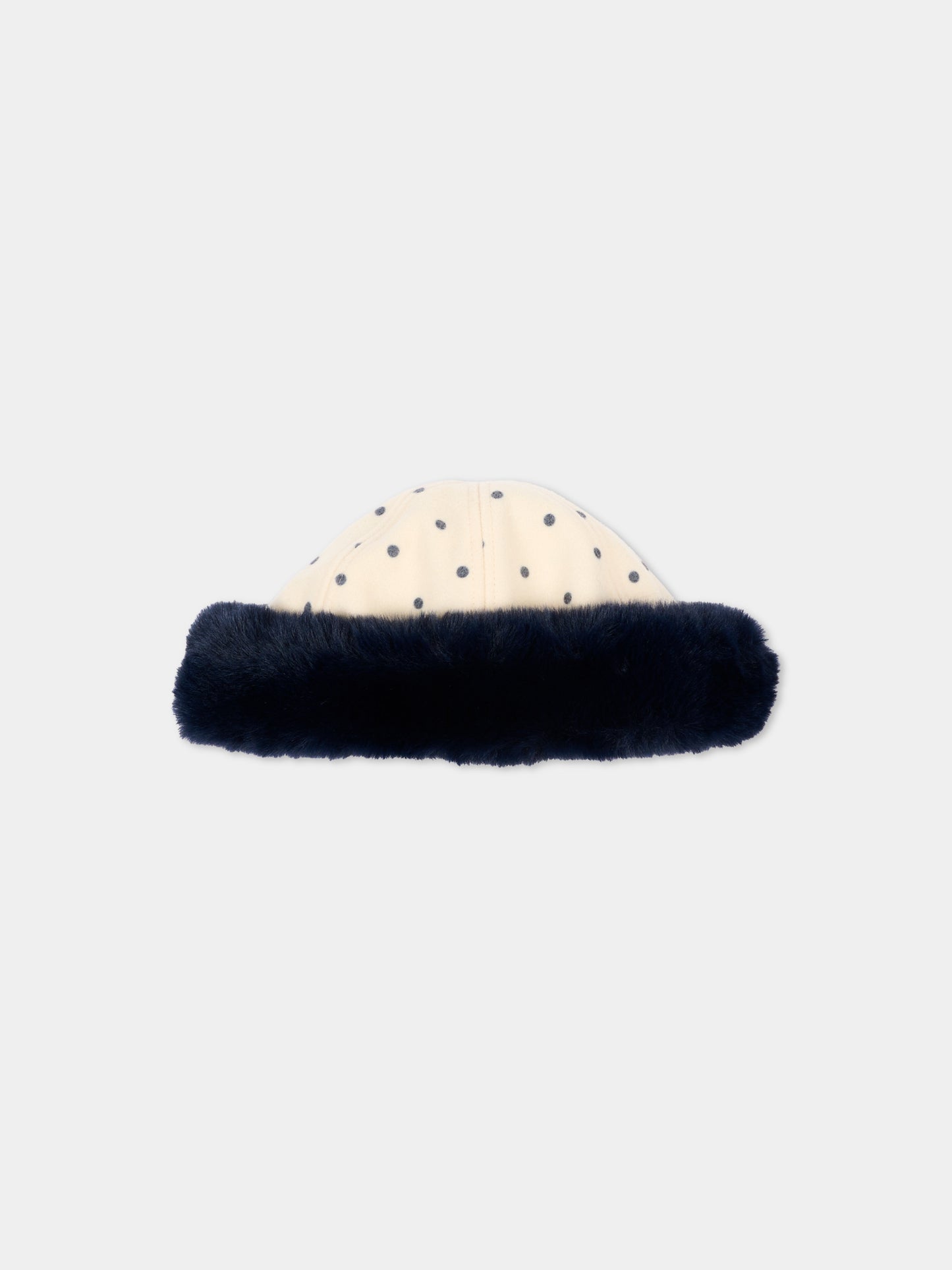 Berretto avorio per bambina a pois,Konges Sløjd,KS105754 DOT LUMIERE