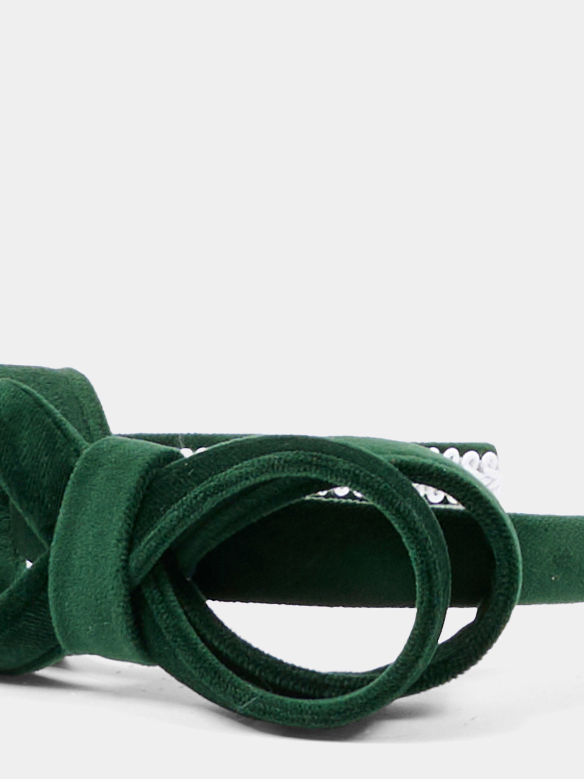 Cerchietto verde per bambina con doppio fiocco,Nennè Studio,DOPPIO NODO VERDE VELLUTO