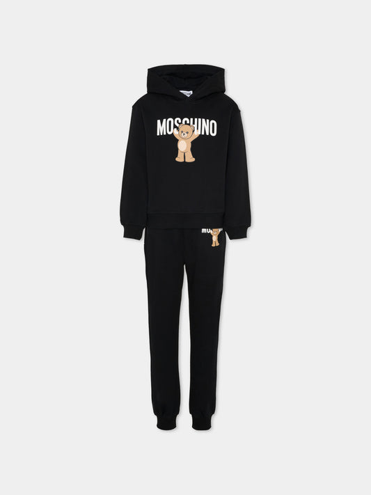Completo nero per bambini con Teddy Bear,Moschino Kids,HUK04A LCA40 60100