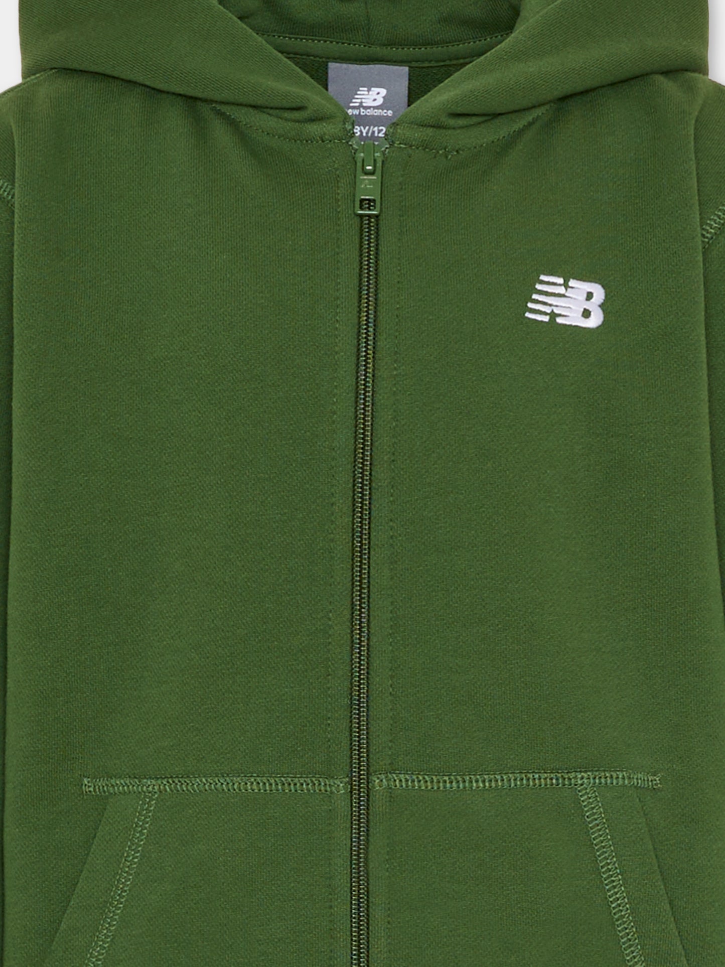 Felpa verde per bambini con logo,New Balance,LAKB0057 DAE