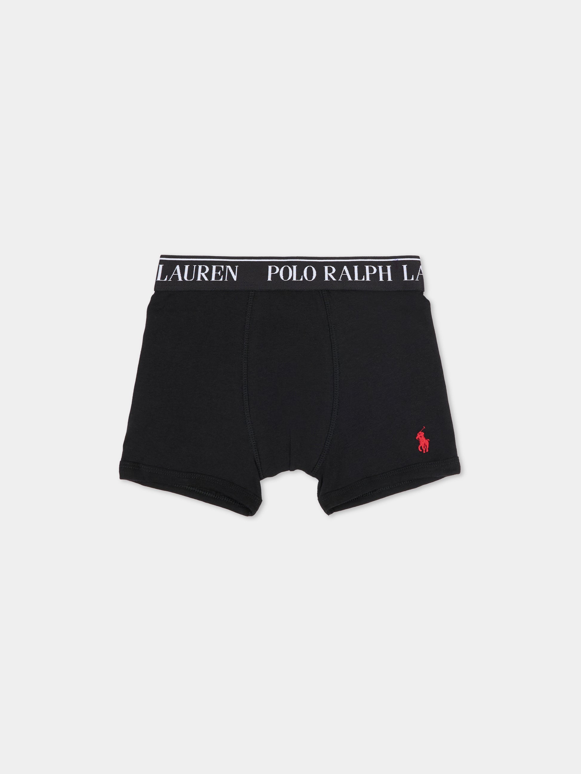 Set boxer nero per bambino con cavallino,Ralph Lauren Kids,9P5014 G9O
