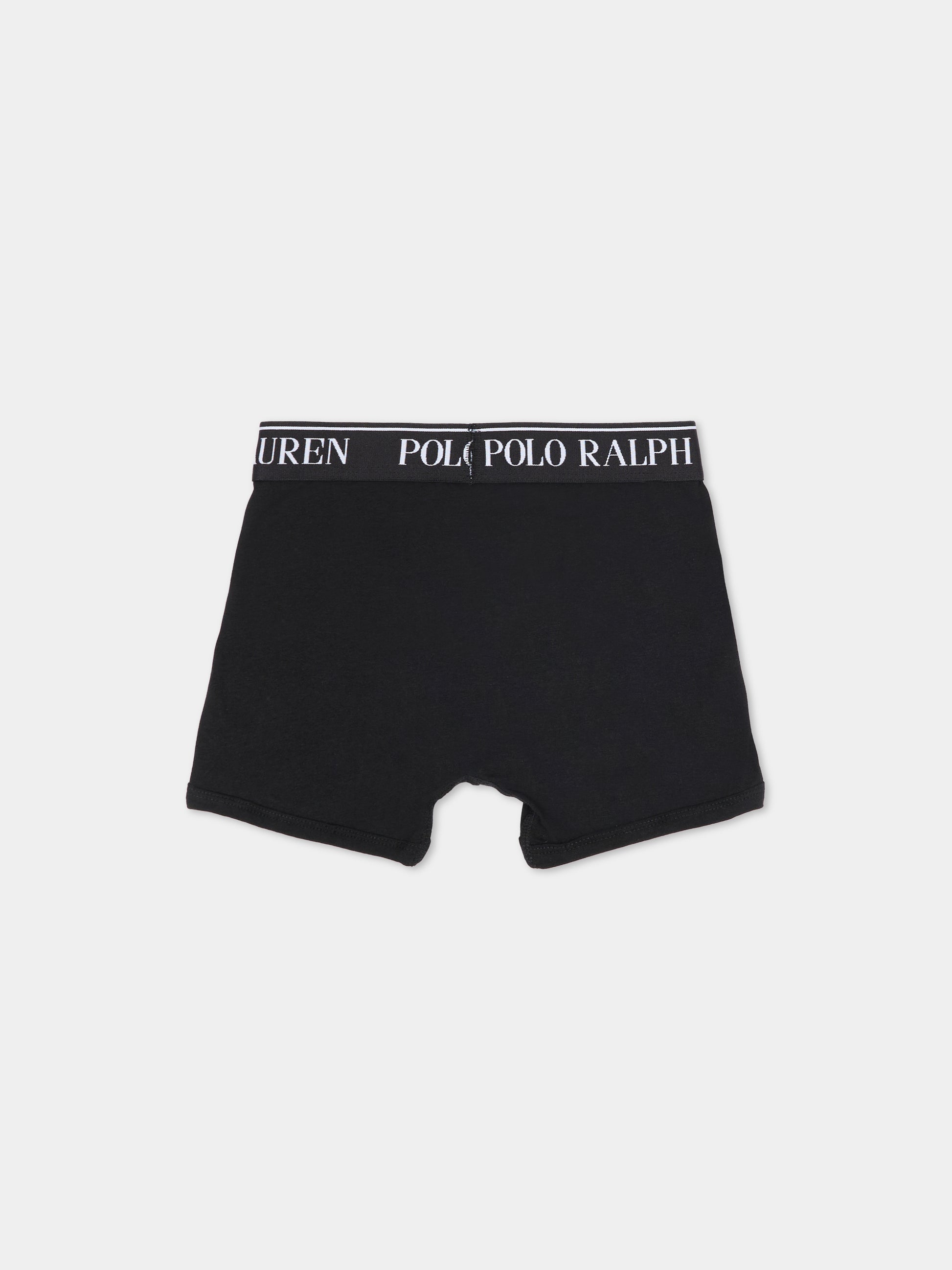 Set boxer nero per bambino con cavallino,Ralph Lauren Kids,9P5014 G9O