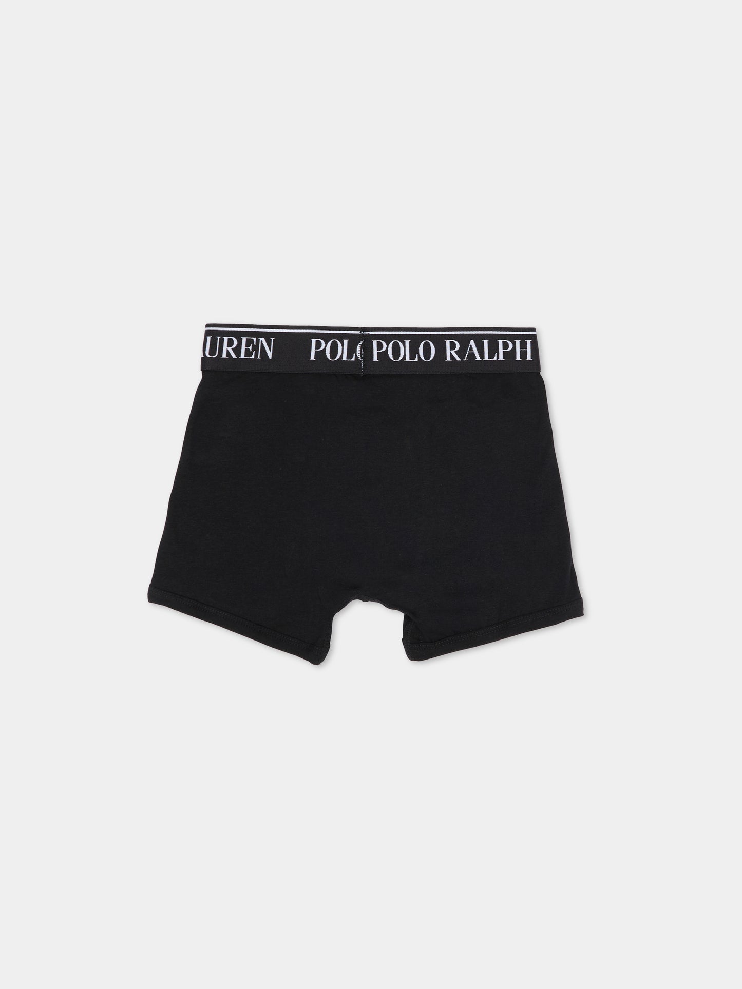 Set boxer nero per bambino con cavallino,Ralph Lauren Kids,9P5016 G9O