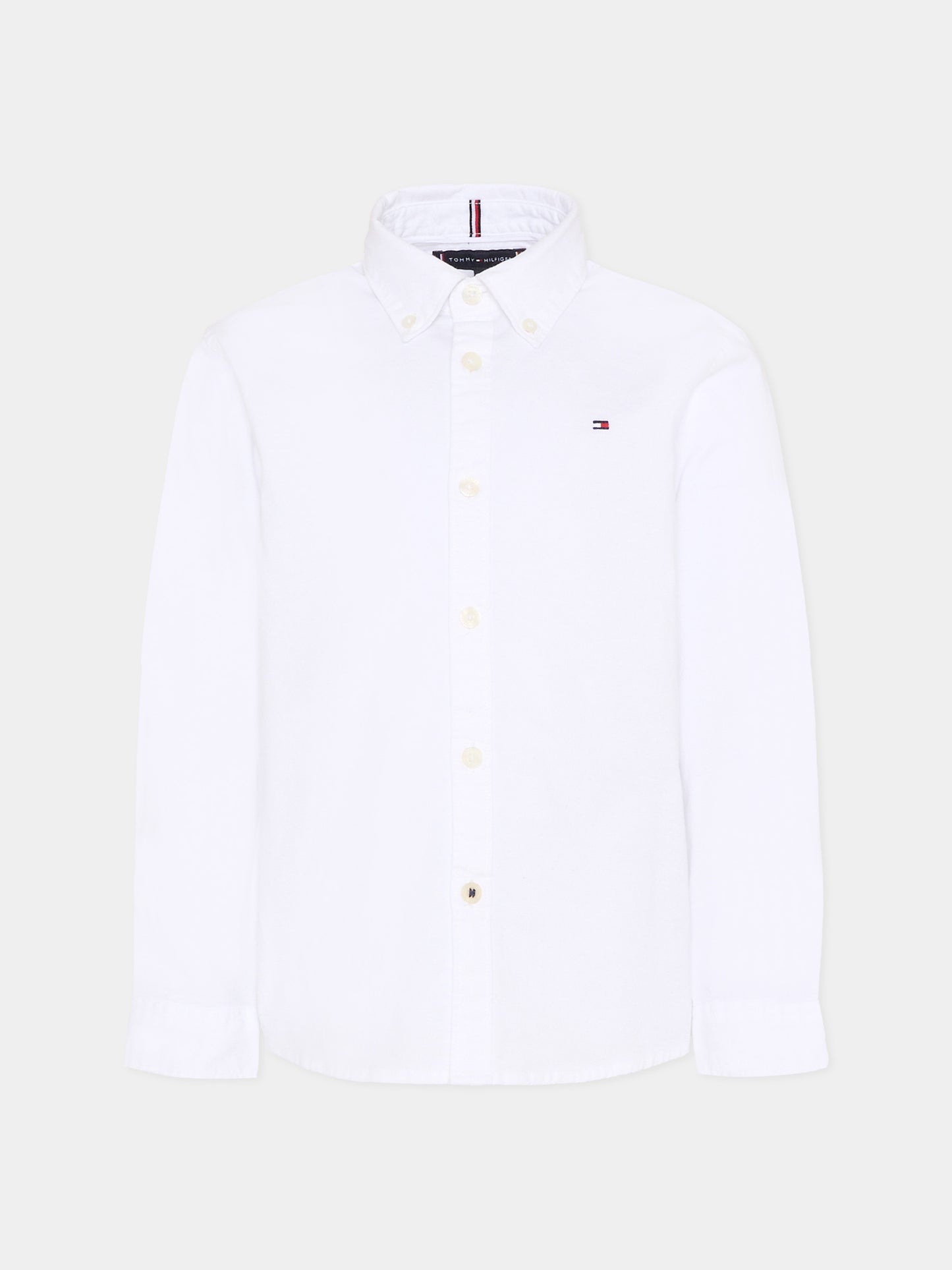 Camicia bianca per bambino con bandierina,Tommy Hilfiger Junior,KB0KB06964 YBR