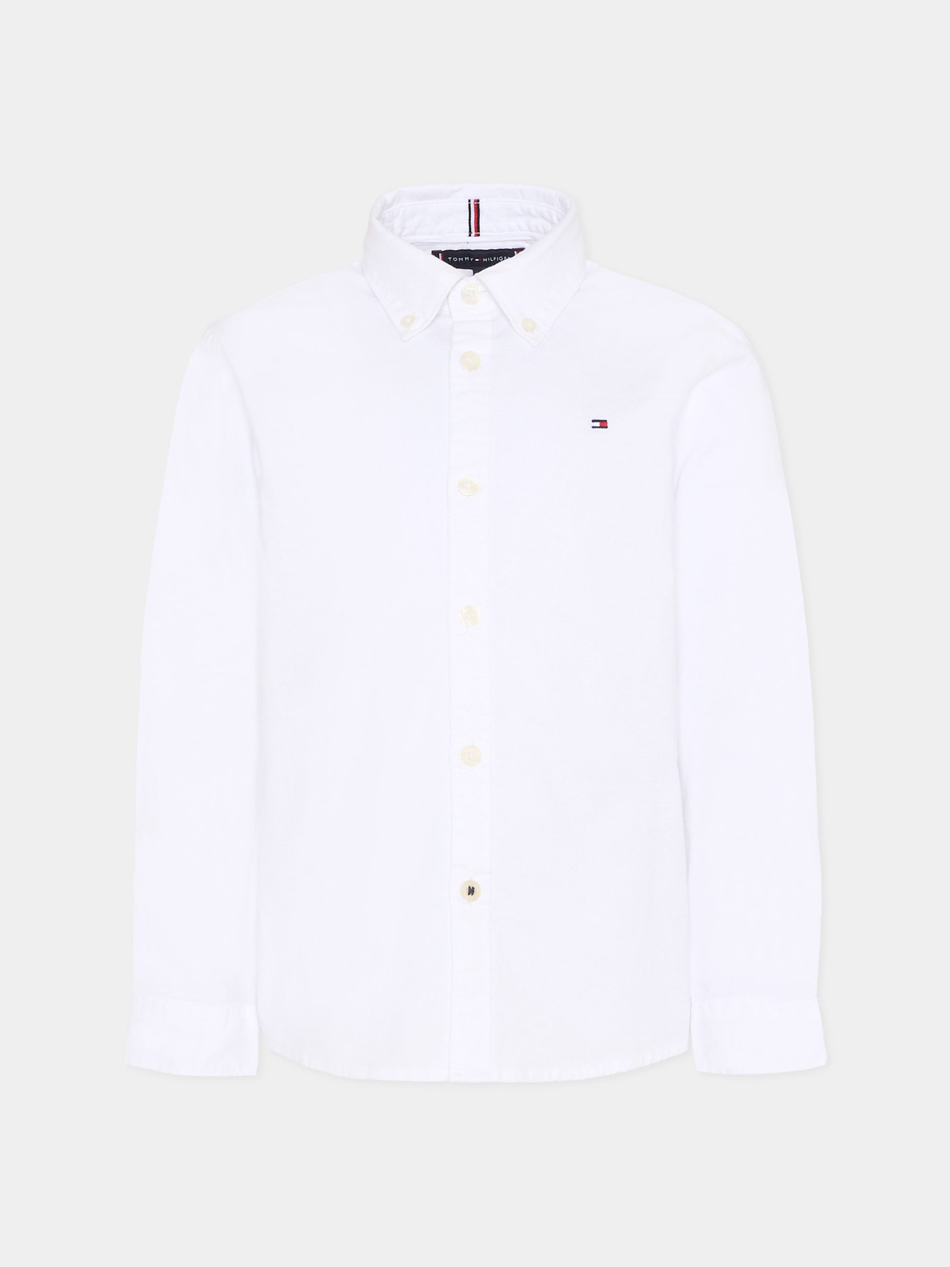 Camicia bianca per bambino con bandierina,Tommy Hilfiger Junior,KB0KB06964 YBR