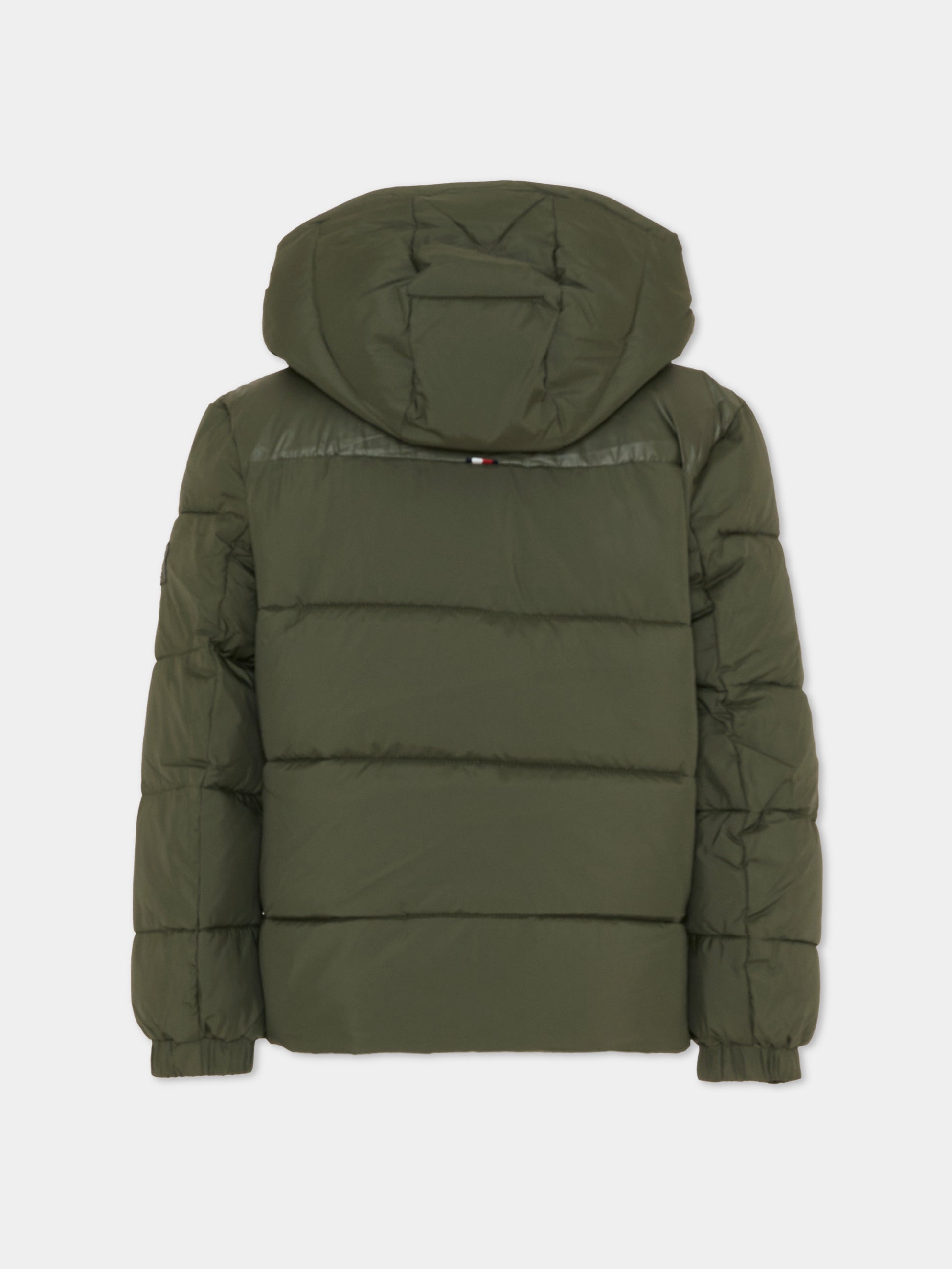 Piumino verde per bambino con logo,Tommy Hilfiger Junior,KB0KB10093 MRH