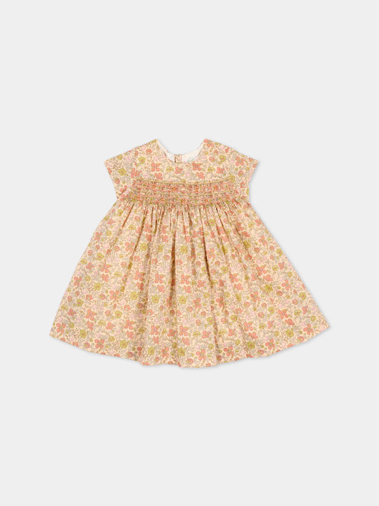 Vestito multicolor fantasia liberty per neonata,Bonpoint,W06XDRW00003 523B