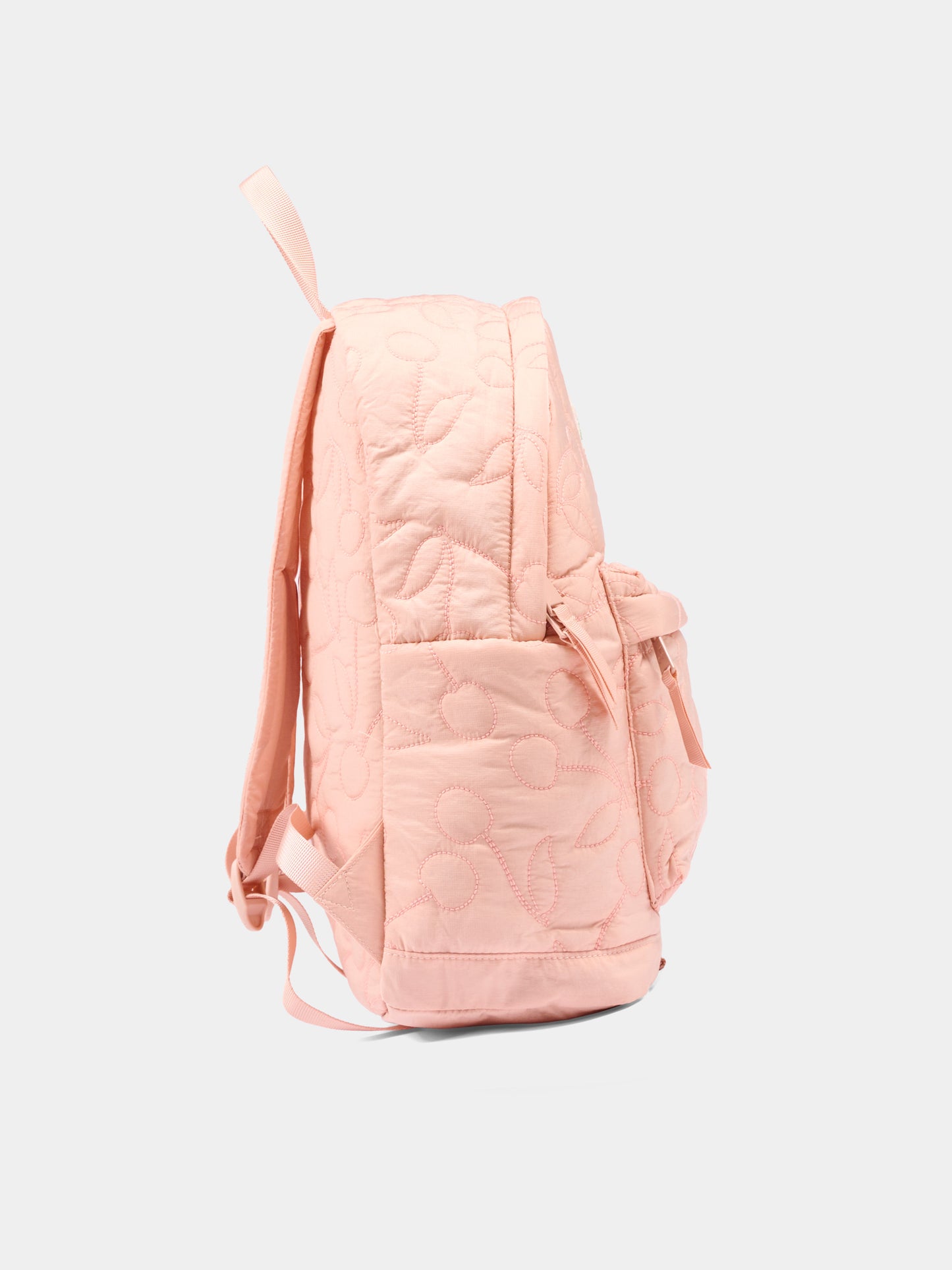 Zaino rosa per bambina trapuntato con ciliegie,Bonpoint,W06GBAW00001 025D