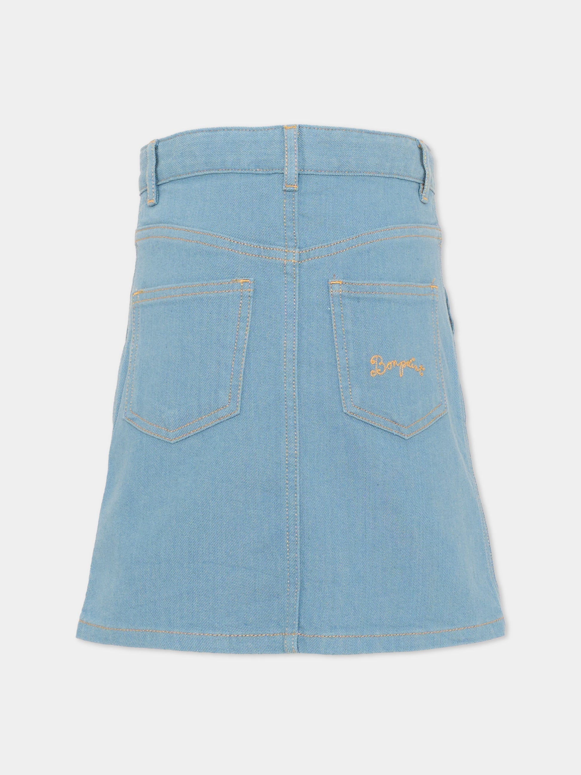 Gonna denim per bambina con ciliegia,Bonpoint,P06GSKW00001 014