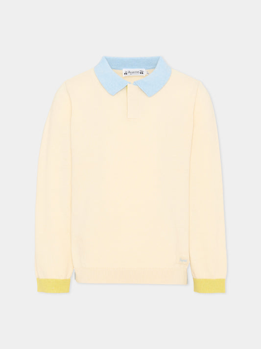 Polo beige a manica lunga per bambino,Bonpoint,P06BJUK00001 103