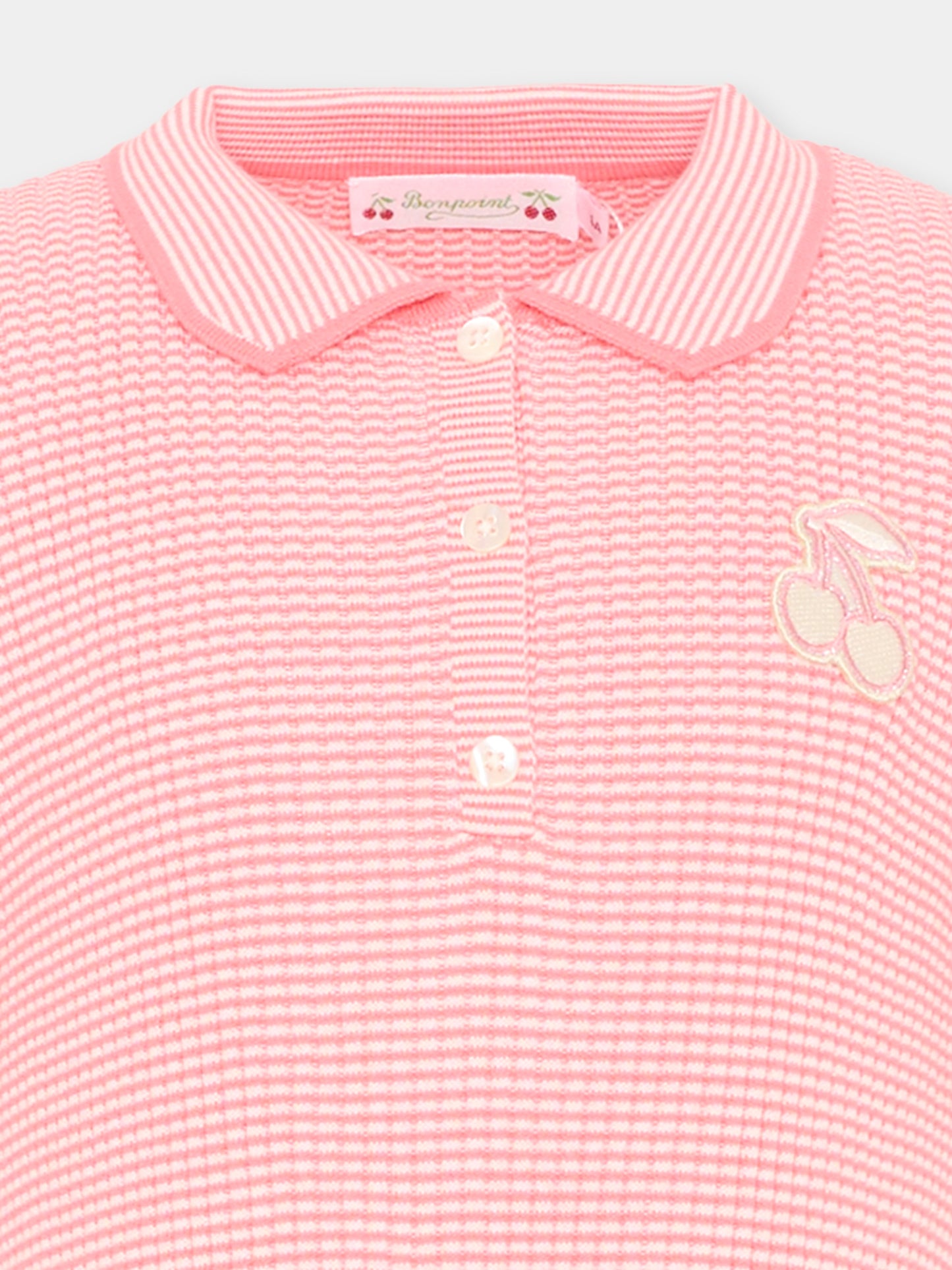 Vestito rosa per bambina a righe,Bonpoint,P06GDRK00001 028A