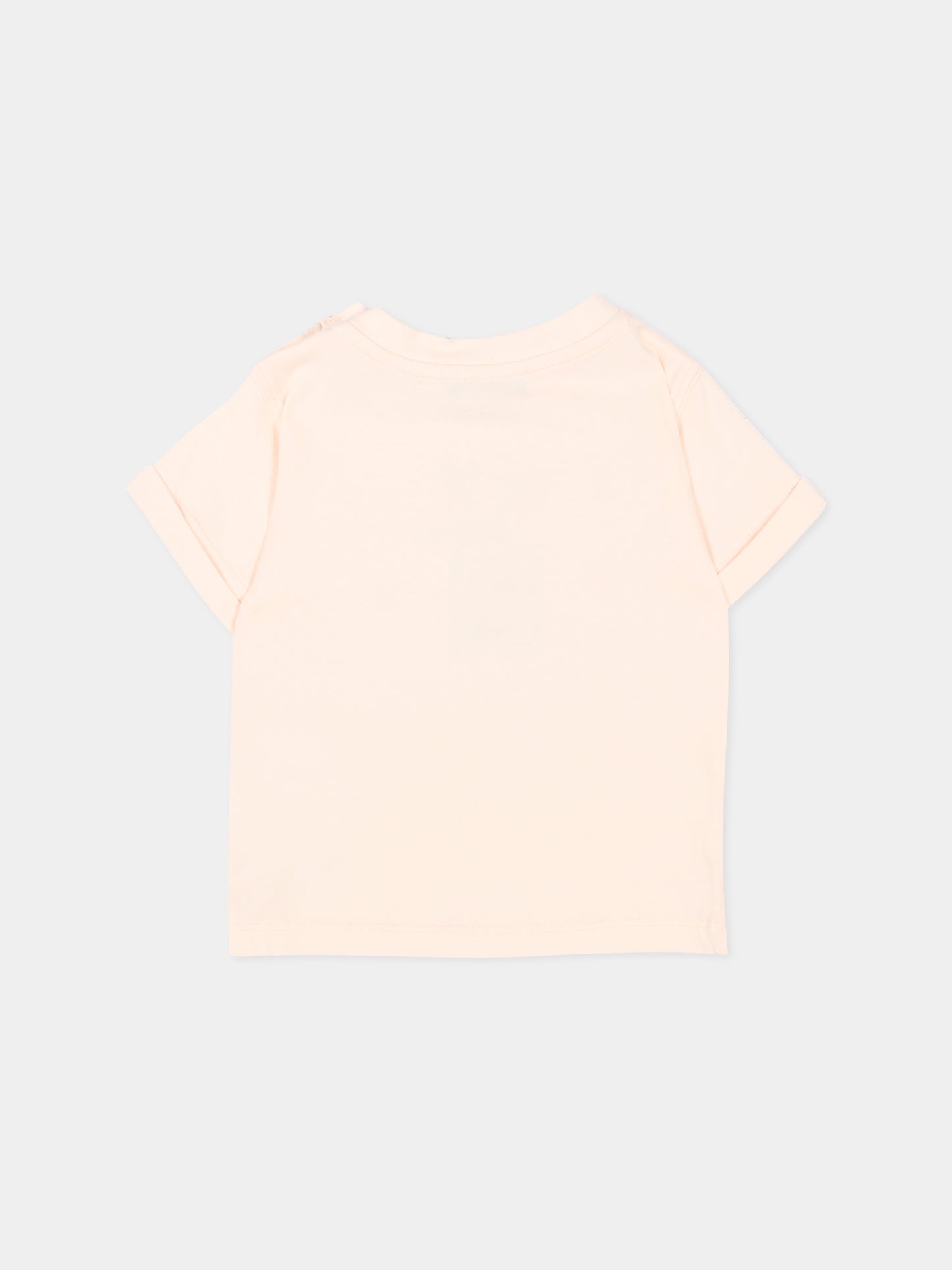 T-shirt rosa per neonata con stampa gatto,Bonpoint,P06XTSK00001 121