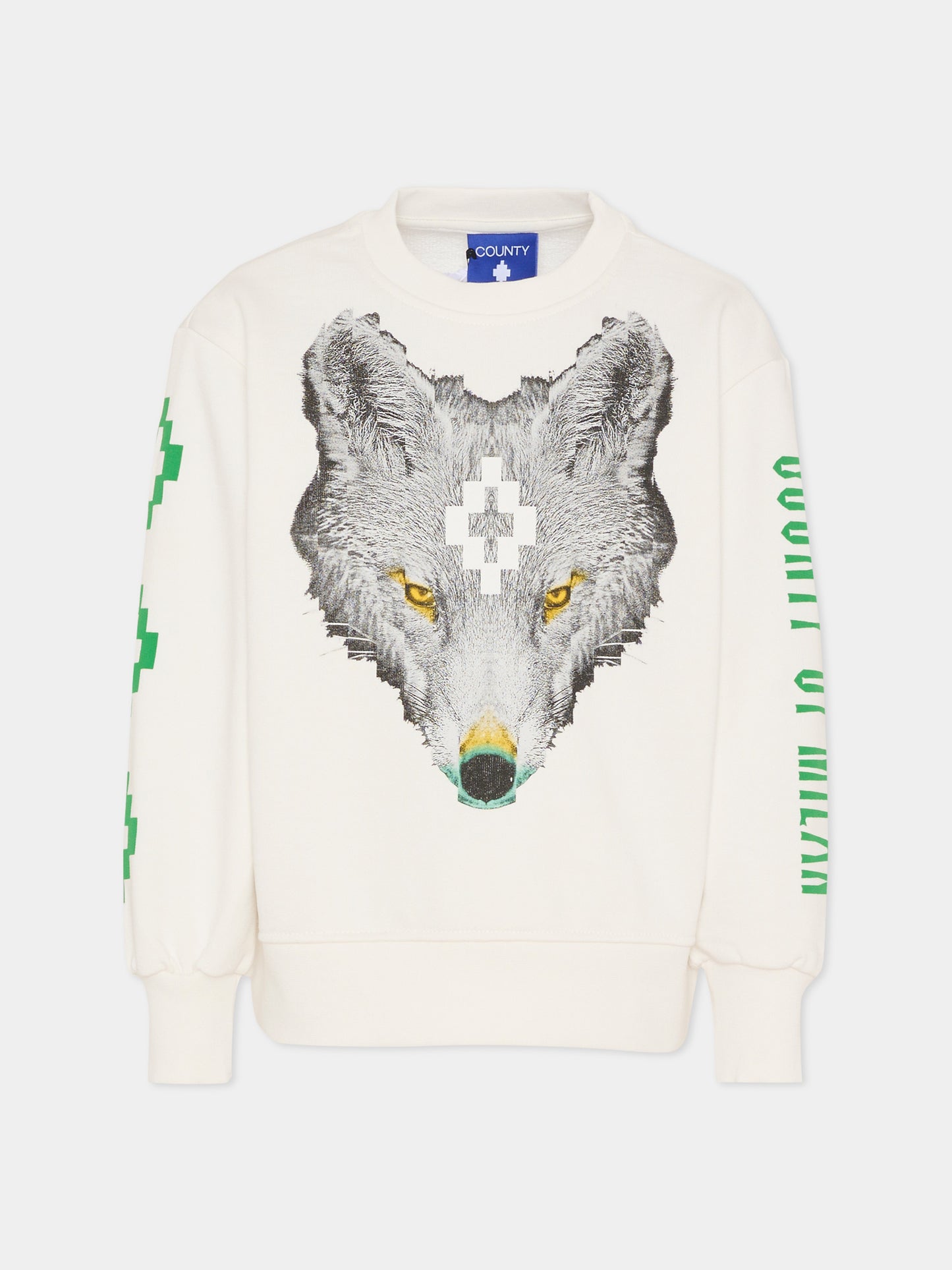 Felpa bianca per bambino con volpe,County Of Milan Kids,F5CMJBSW075 002