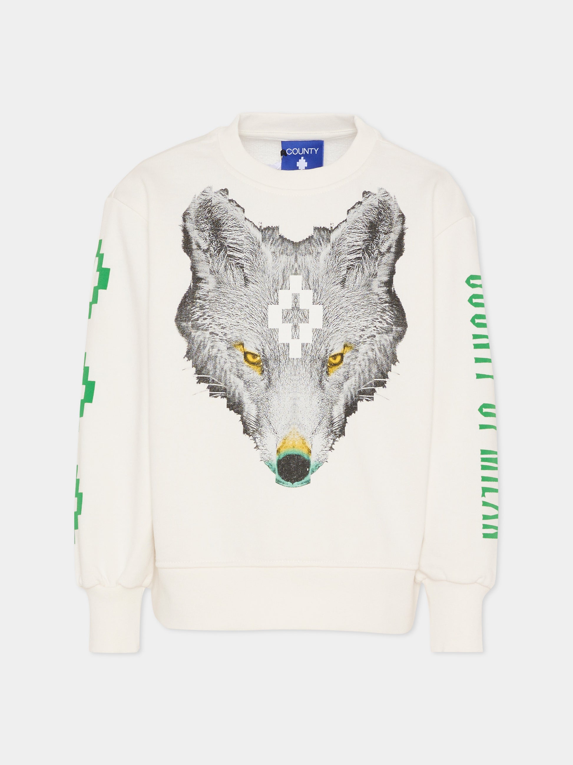 Felpa bianca per bambino con volpe,County Of Milan Kids,F5CMJBSW075 002