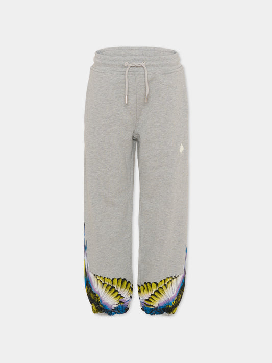 Pantaloni grigi per bambino con ali,County Of Milan Kids,F5CMJBFP067 101