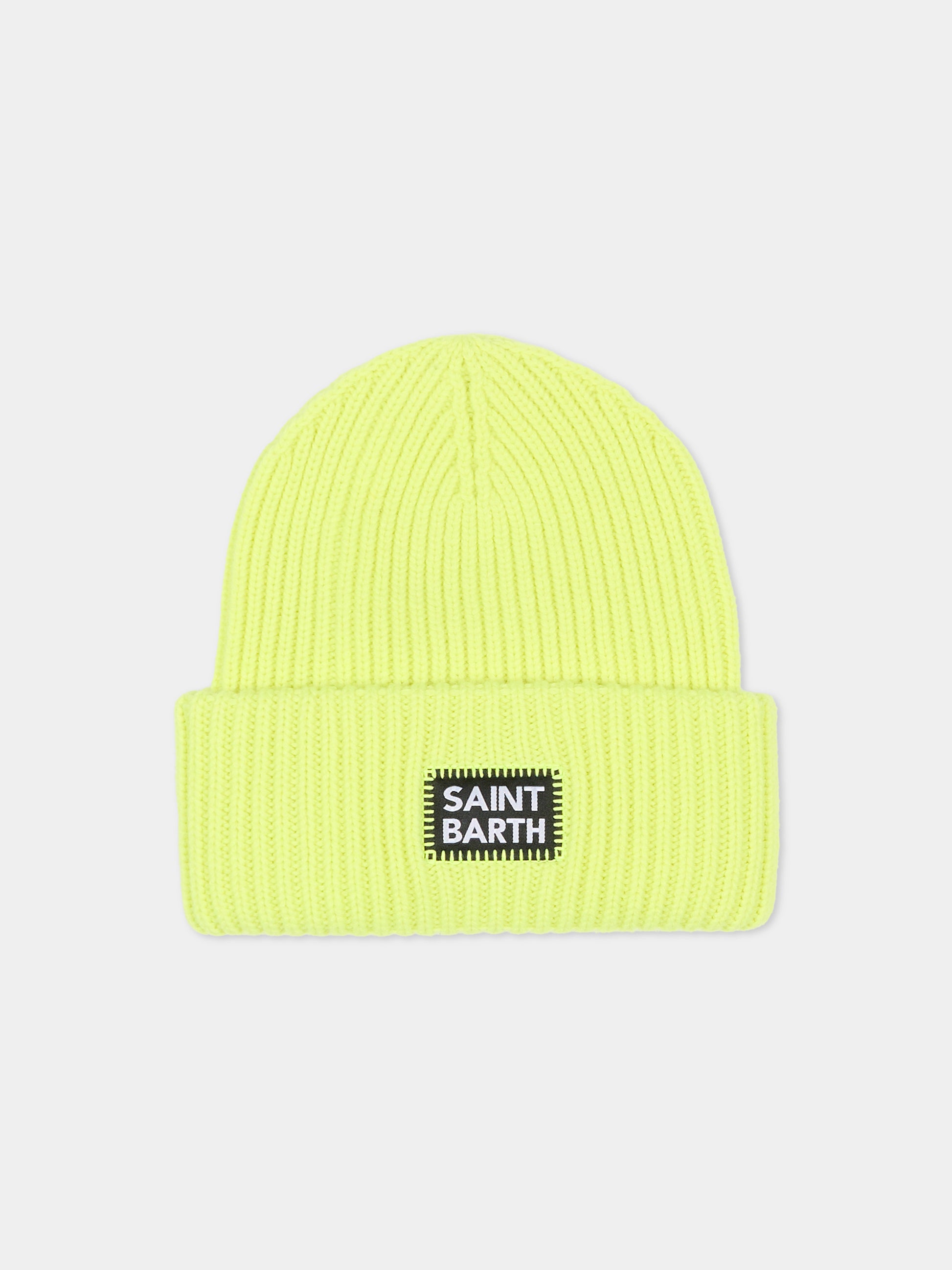 Berretto giallo fluo per bambini con logo,Mc2 Saint Barth,BRR0001 02540G