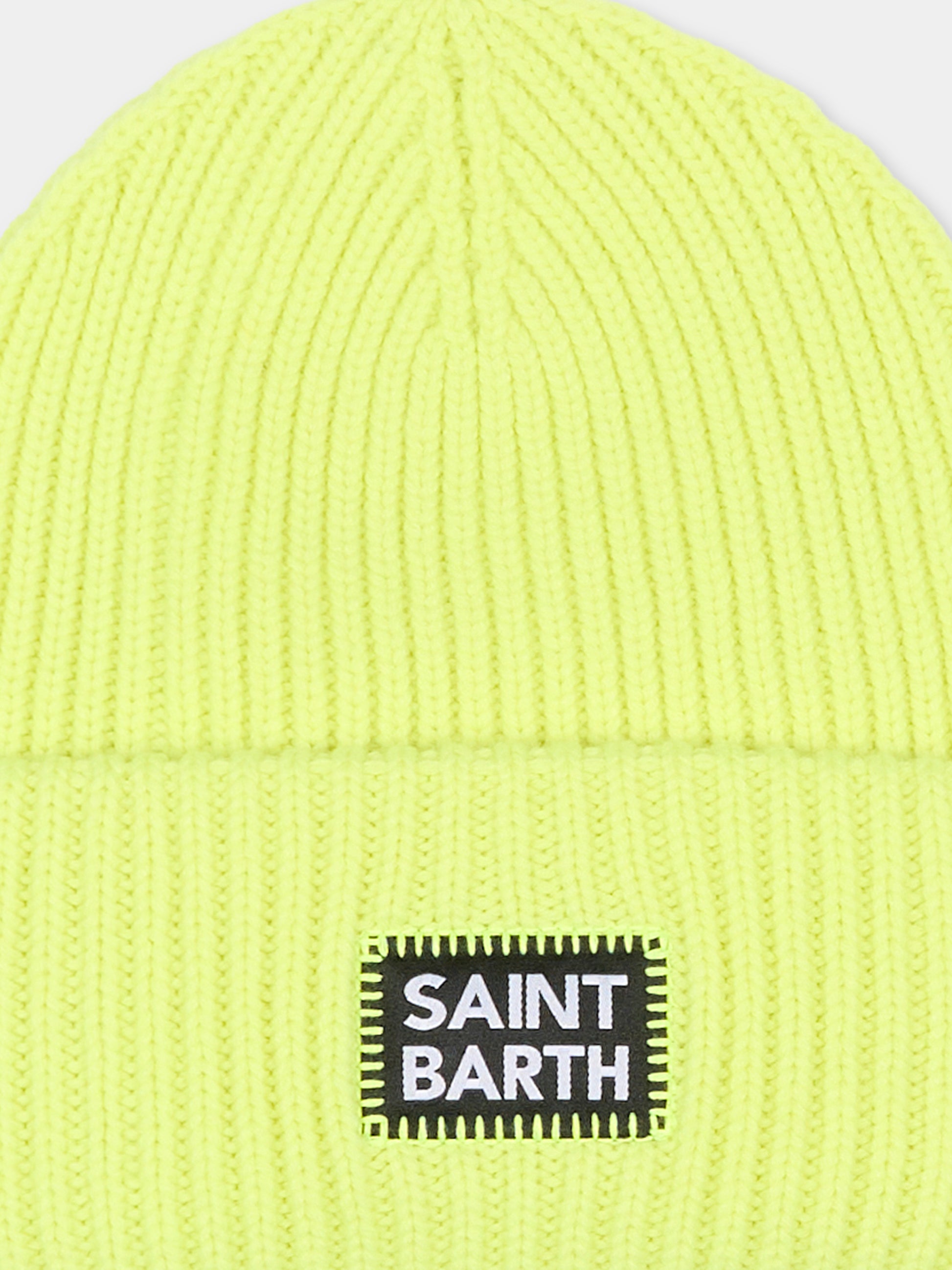 Berretto giallo fluo per bambini con logo,Mc2 Saint Barth,BRR0001 02540G