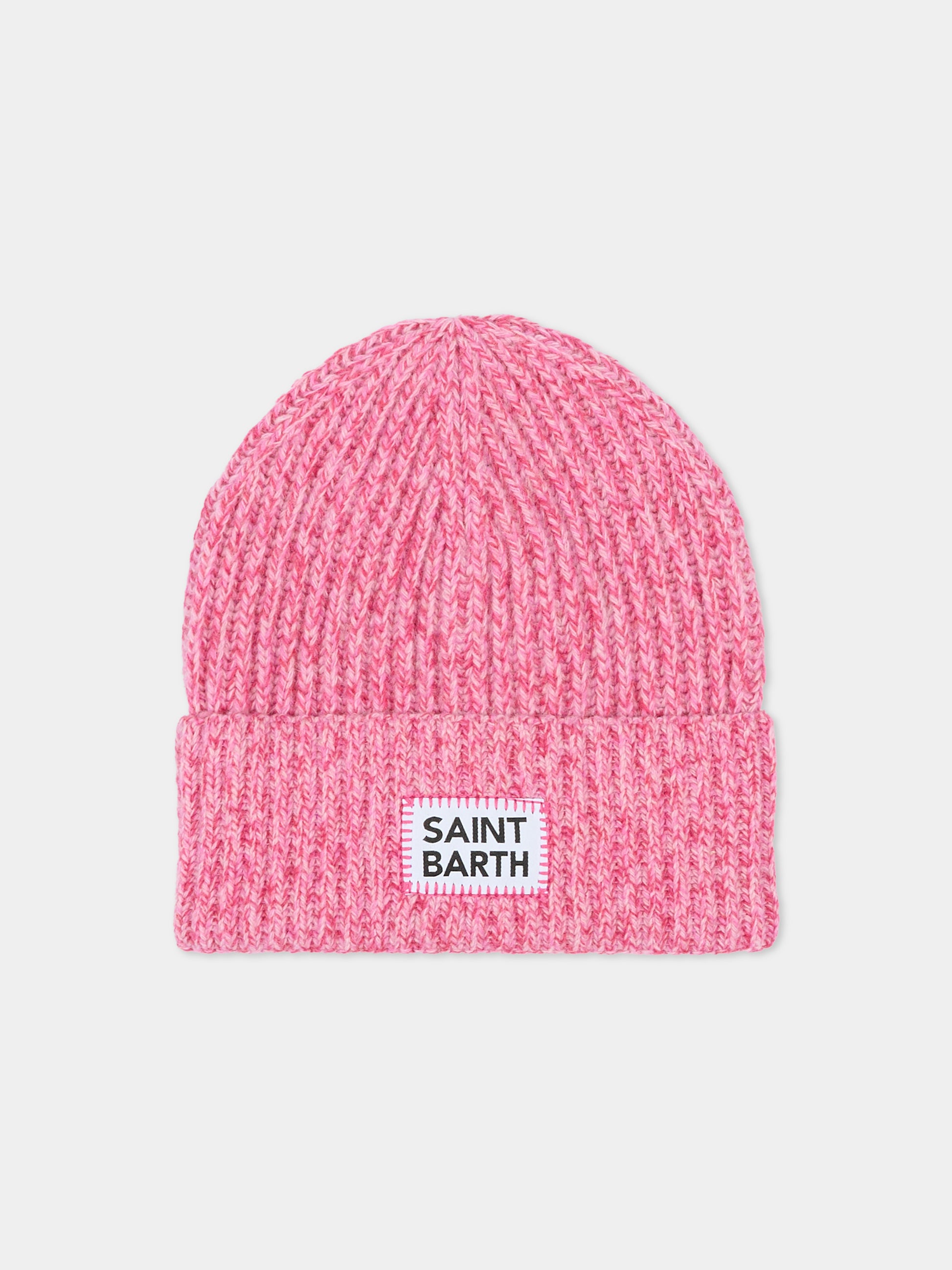 Berretto rosa per bambina con logo,Mc2 Saint Barth,WENG018 00365C