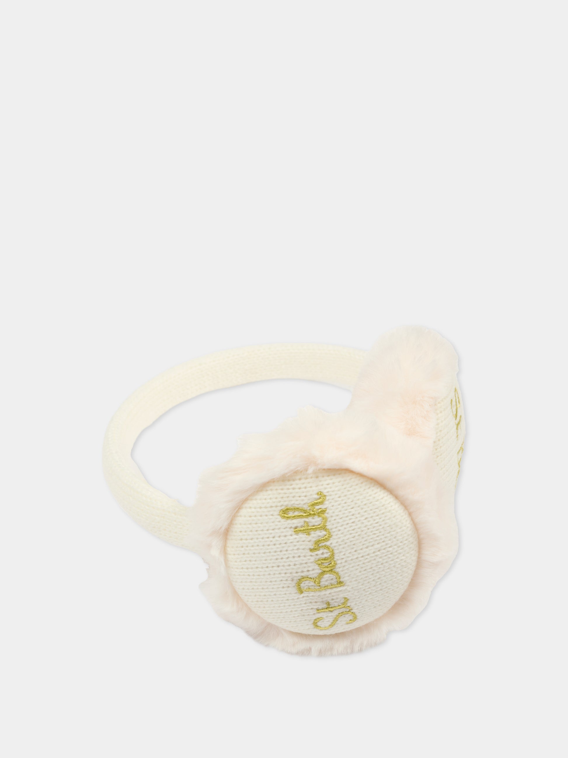 Paraorecchie avorio per bambina con logo,Mc2 Saint Barth,EARM001 00850E