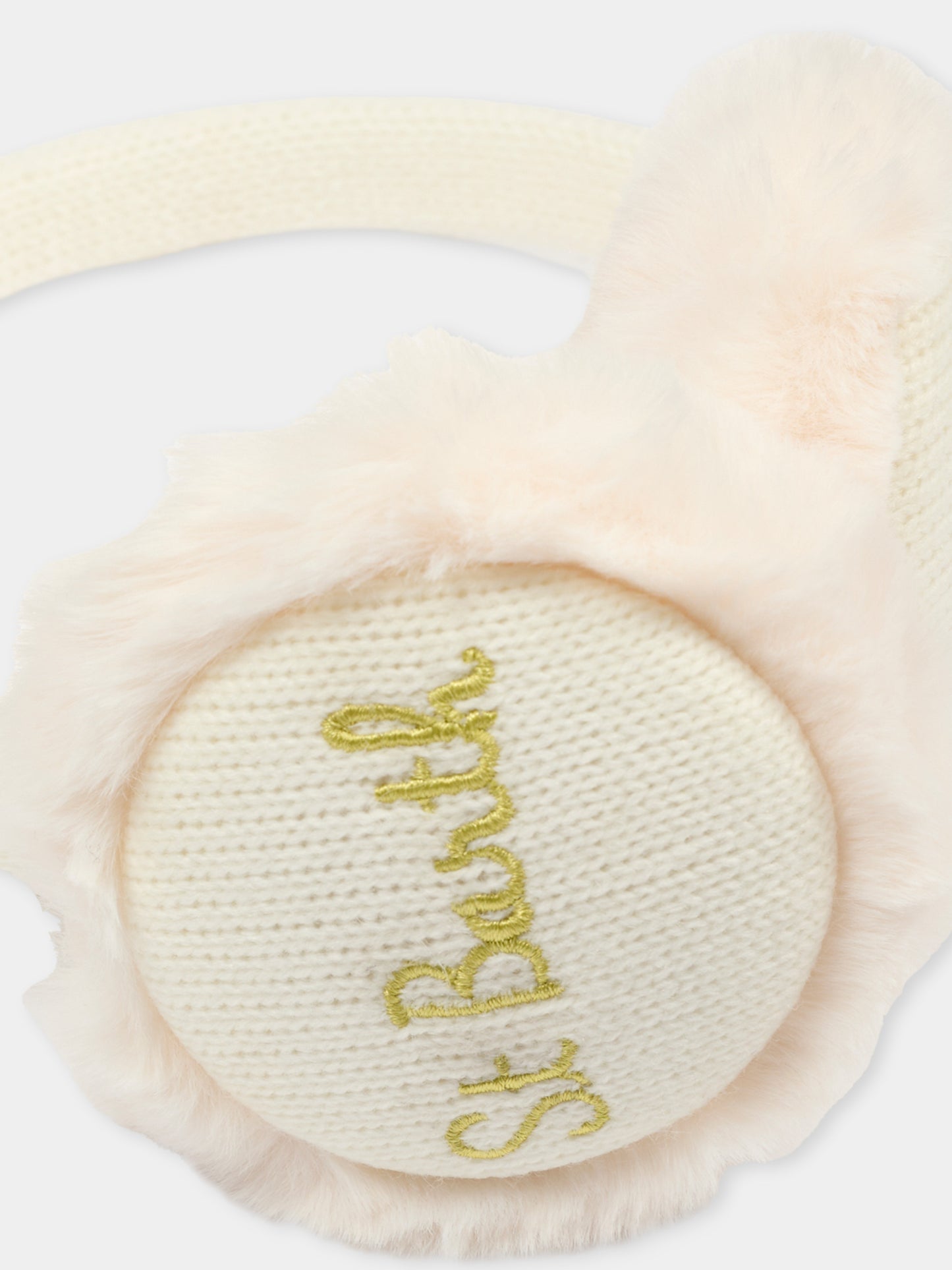 Paraorecchie avorio per bambina con logo,Mc2 Saint Barth,EARM001 00850E