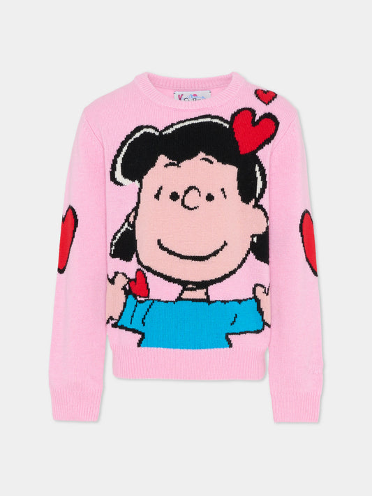 Maglione rosa per bambina con Mafalda,Mc2 Saint Barth,PRC0001 00613G