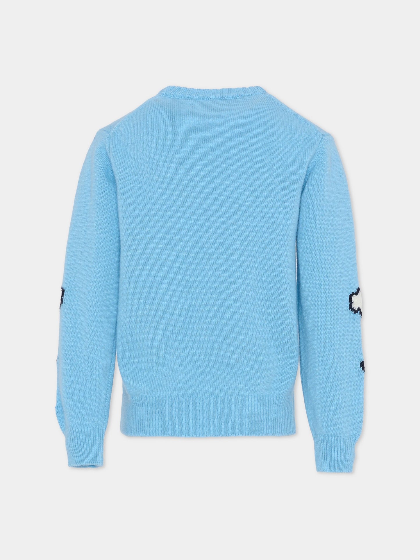 Maglione azzurro per bambina con cartolina di New York,Mc2 Saint Barth,PRC0007 00275C