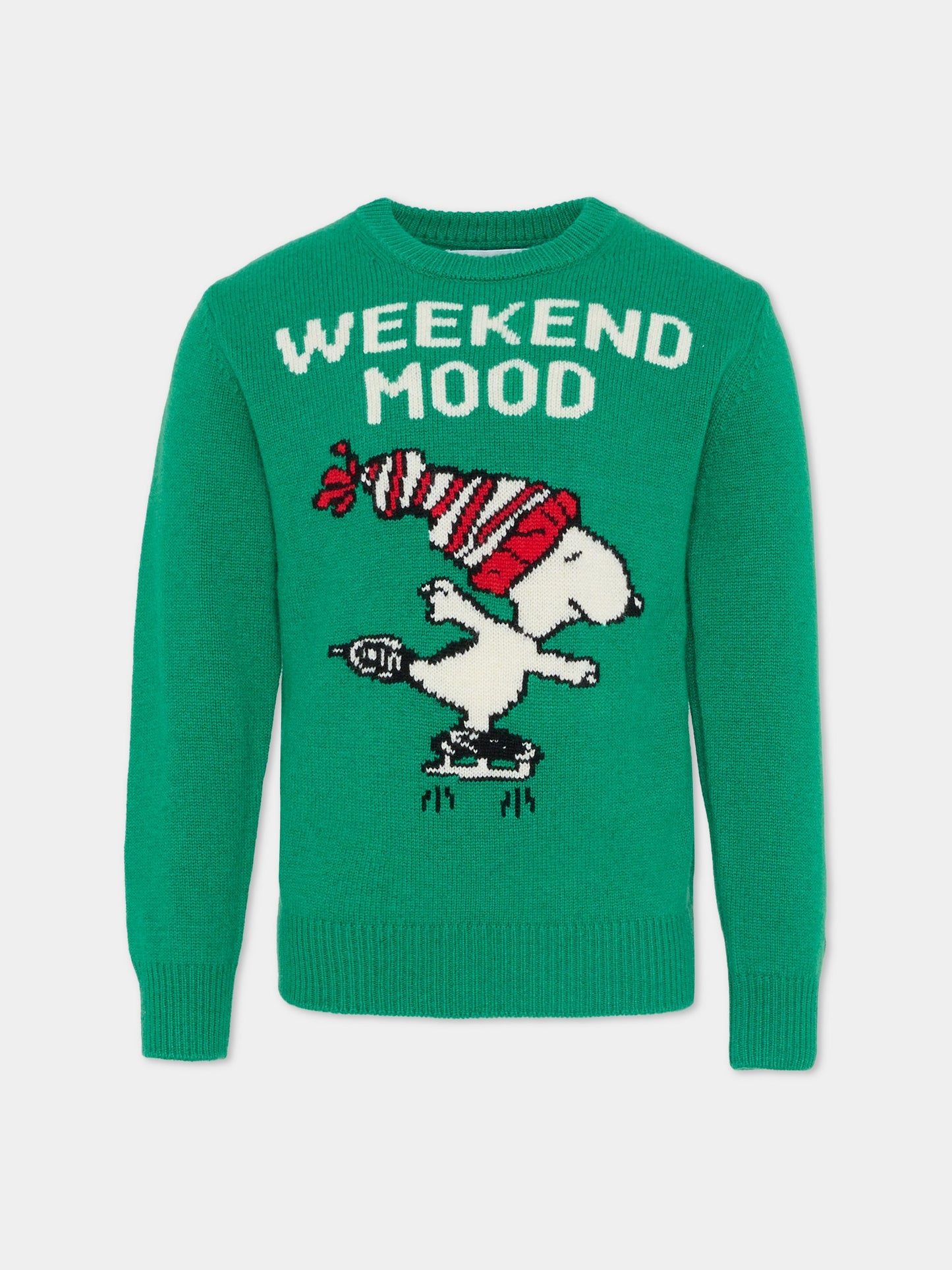 Maglione verde per bambino con Snoopy,Mc2 Saint Barth,DOU0001 09794E