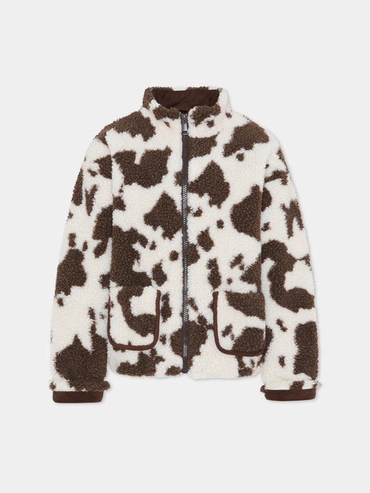 Ecopelliccia multicolor per bambina con stampa animalier,Mc2 Saint Barth,JYA0001 00198I