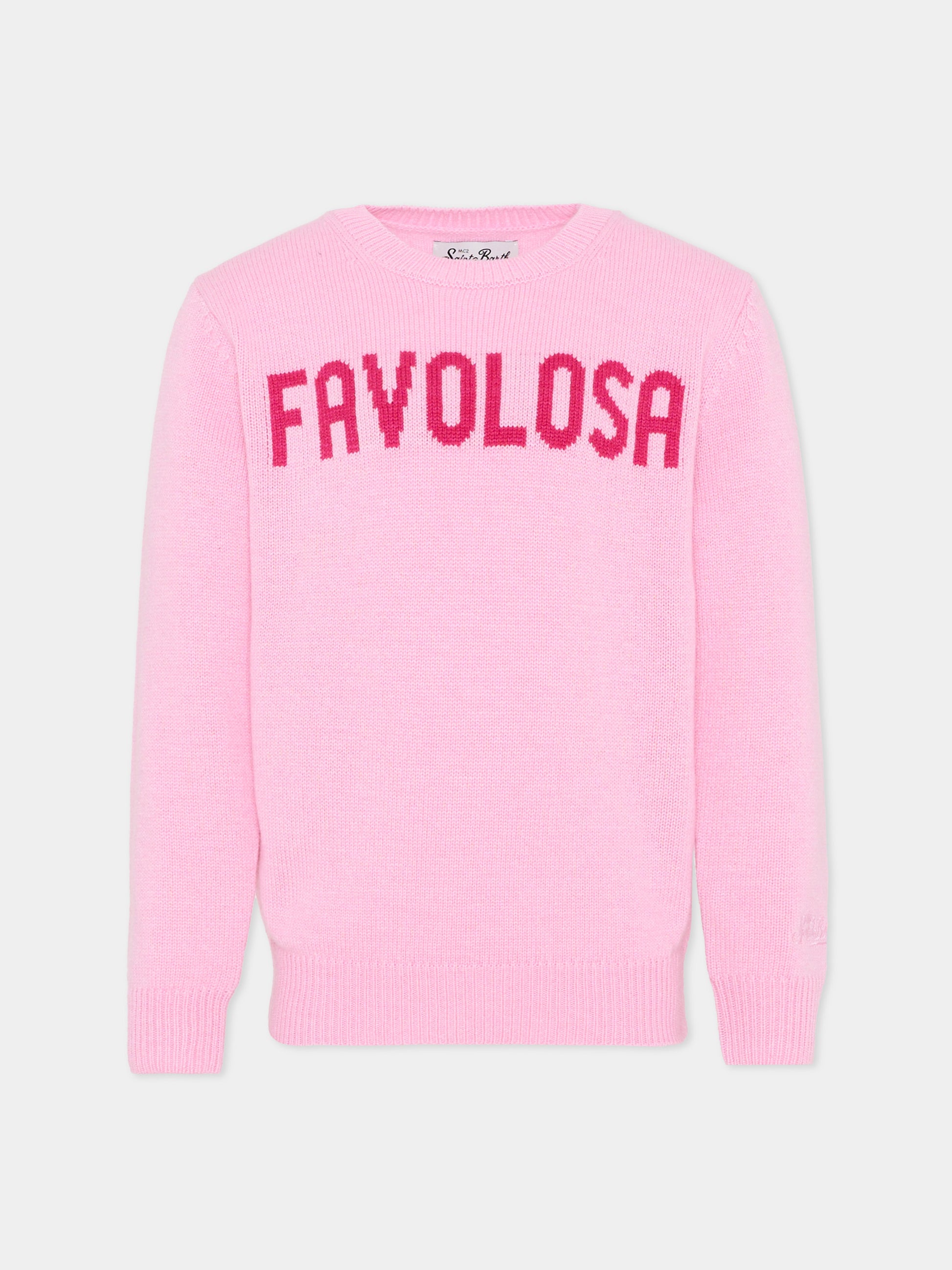 Maglione rosa per bambina con scritta,Mc2 Saint Barth,PRC0001 00552I