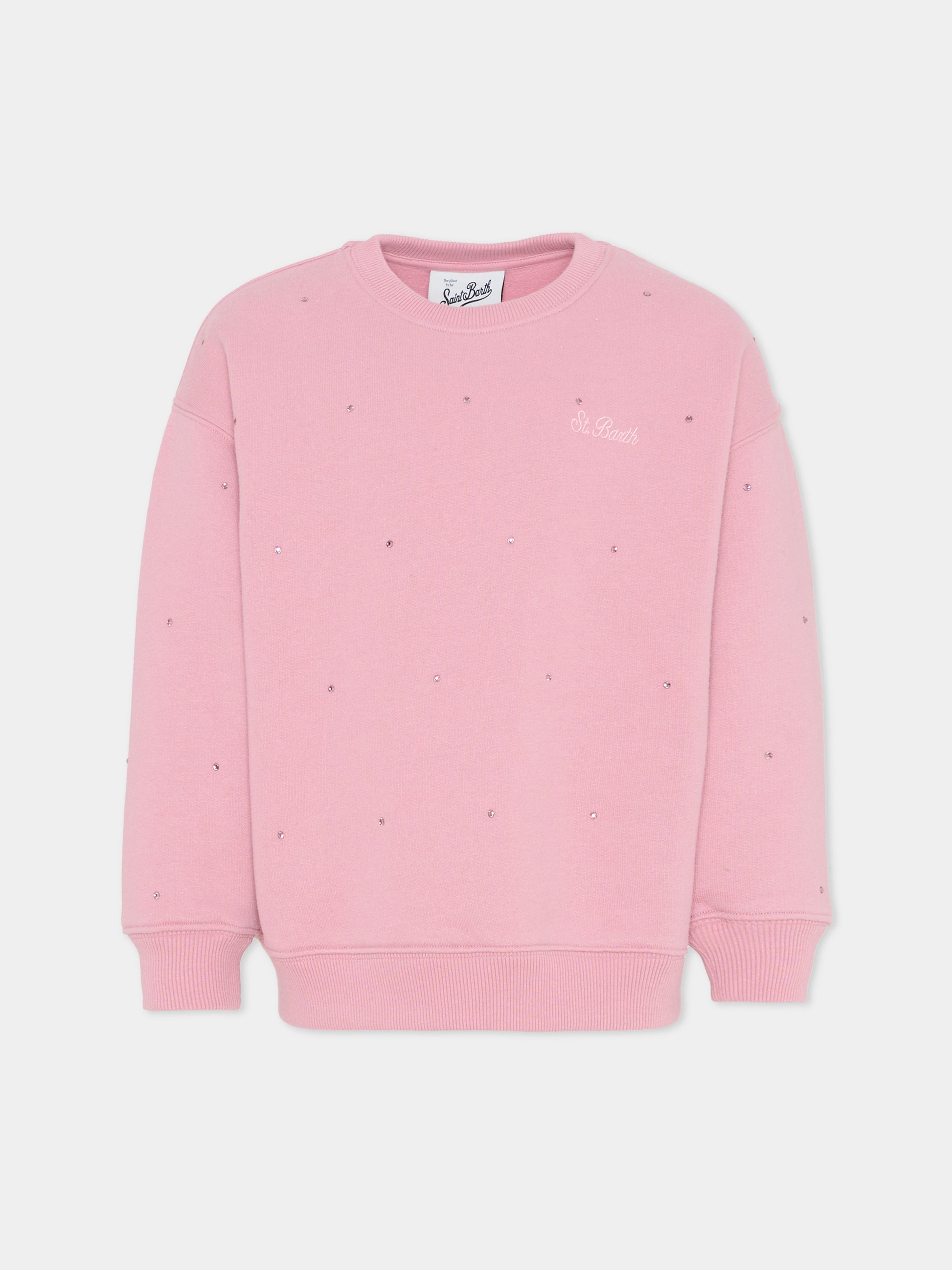 Felpa rosa per bambina con strass,Mc2 Saint Barth,BRN0002 00691I