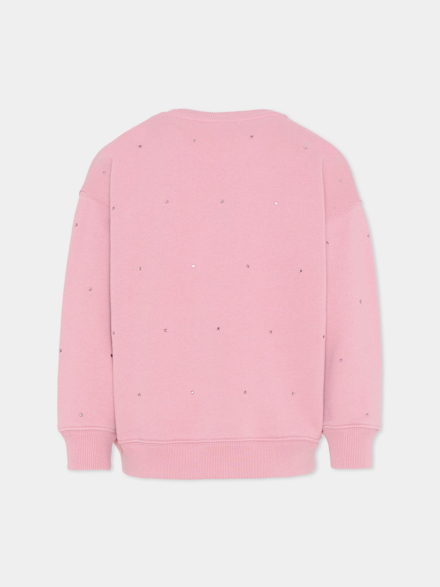 Felpa rosa per bambina con strass,Mc2 Saint Barth,BRN0002 00691I