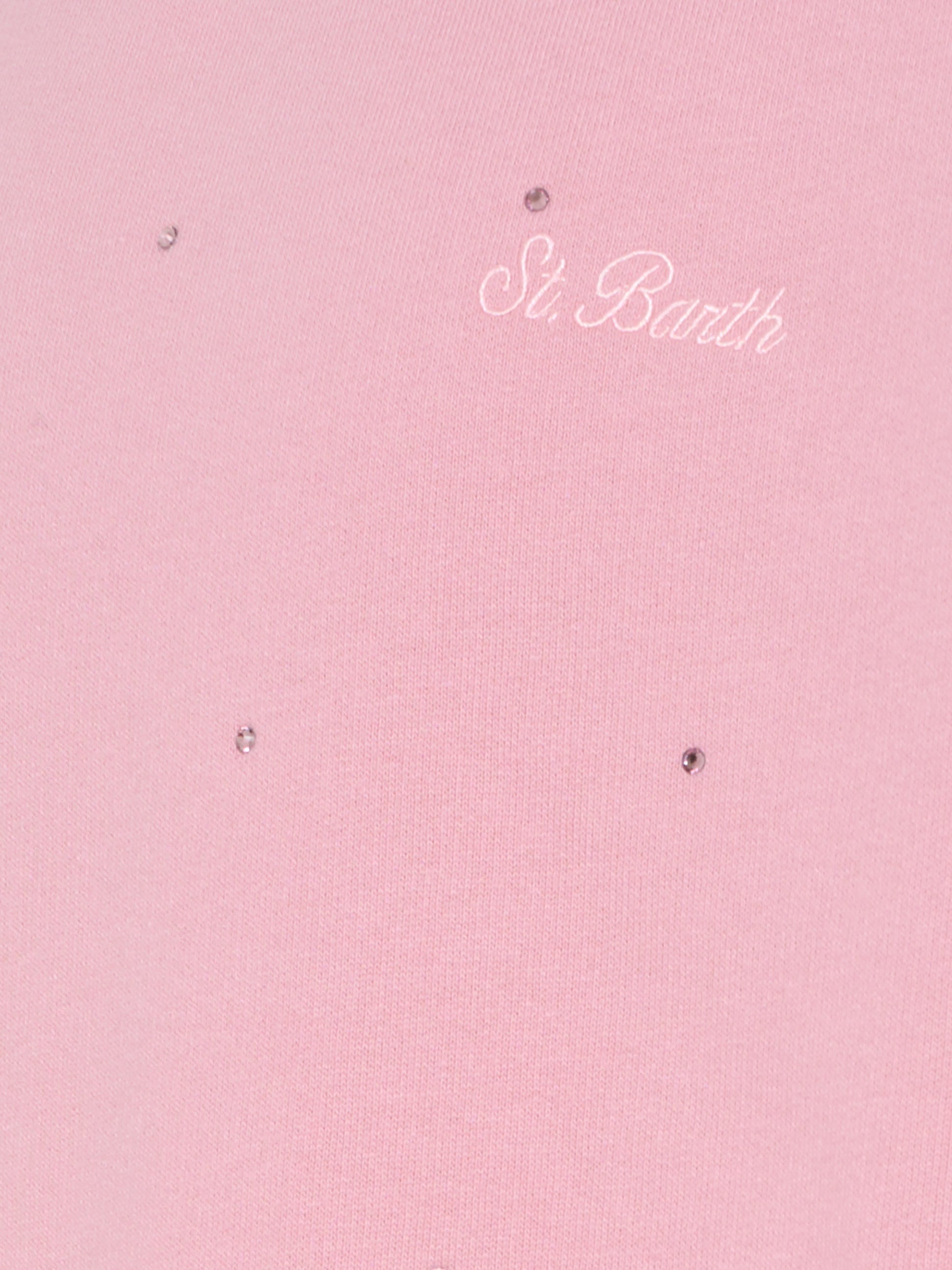 Felpa rosa per bambina con strass,Mc2 Saint Barth,BRN0002 00691I