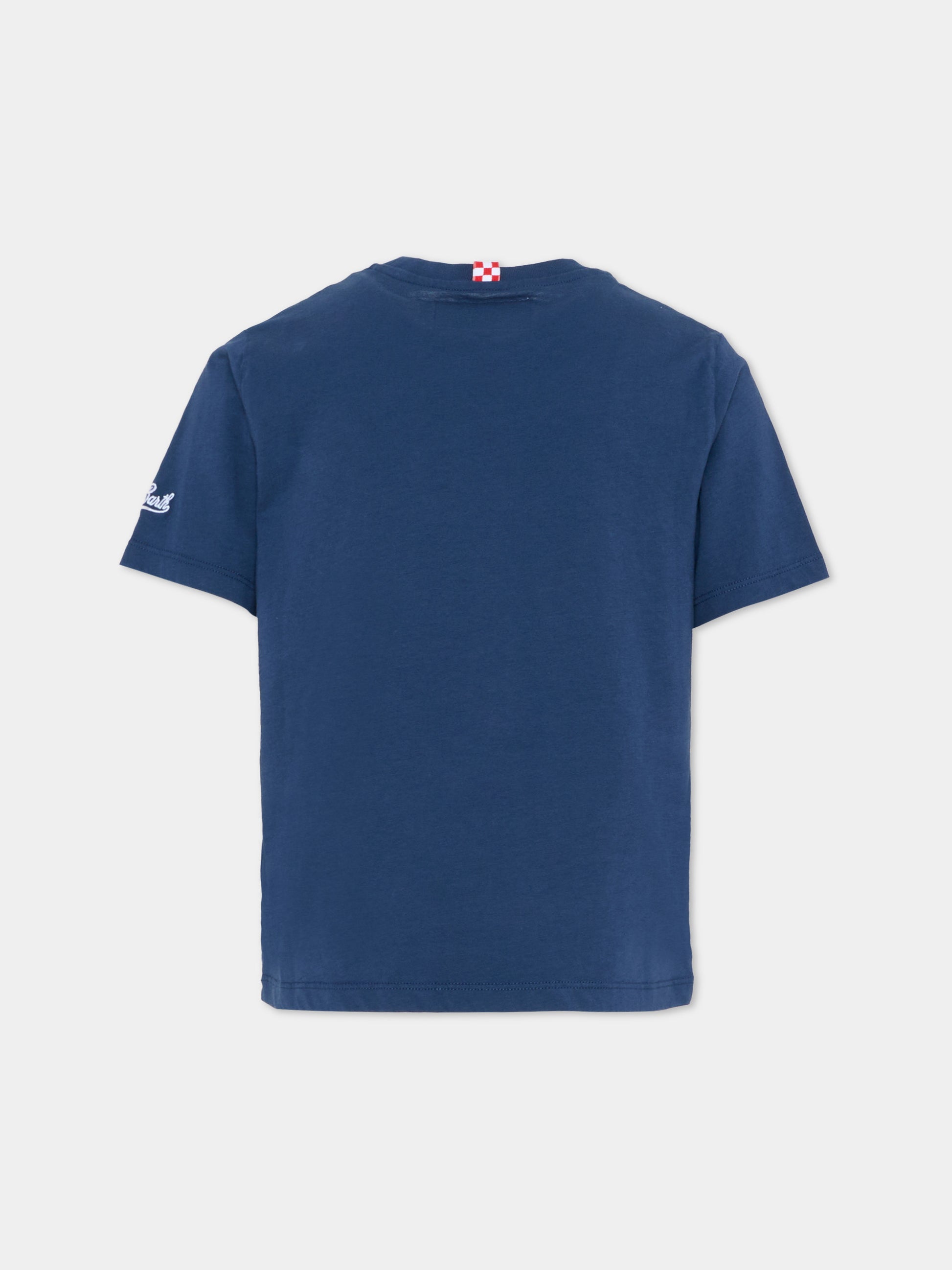 T-shirt blu per bambino con palle,Mc2 Saint Barth,CAM0001 00870I