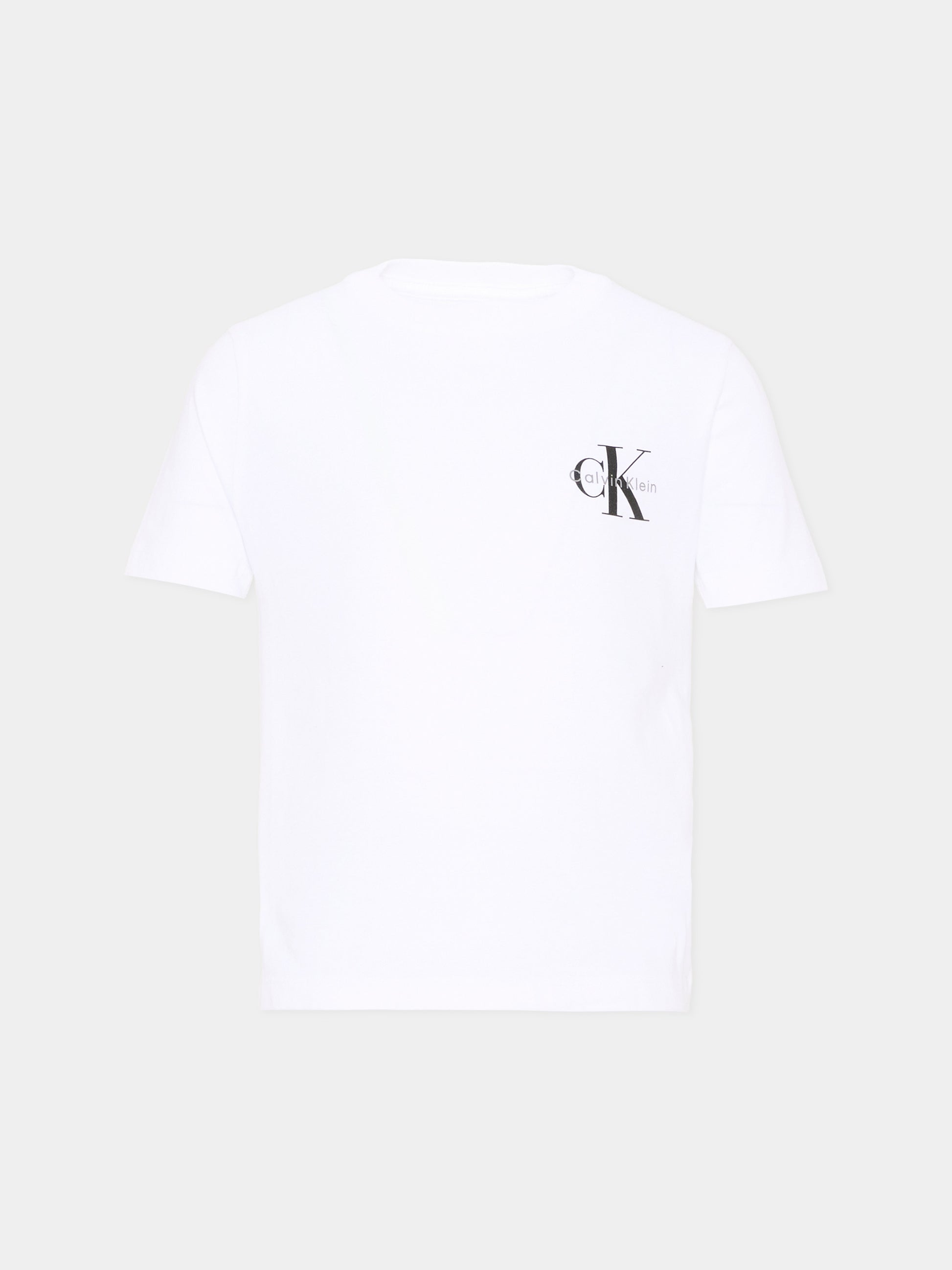 T-Shirt bianca per bambini con logo,Calvin Klein Kids,LV1CKTJA16 YAF