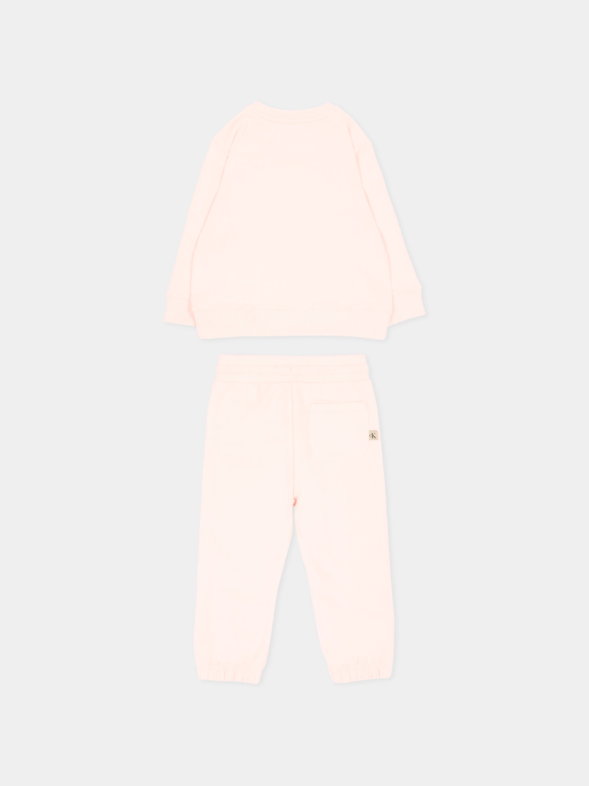 Completo sportivo rosa per neonata con logo,Calvin Klein Kids,LV1CKTJI13 T0R