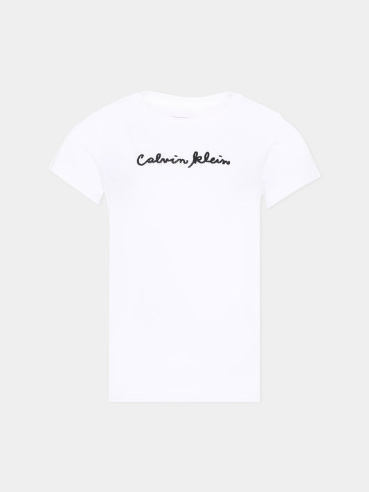 T-shirt a manica corta bianca logo,Calvin Klein Kids,LVCKTJA31G YAF