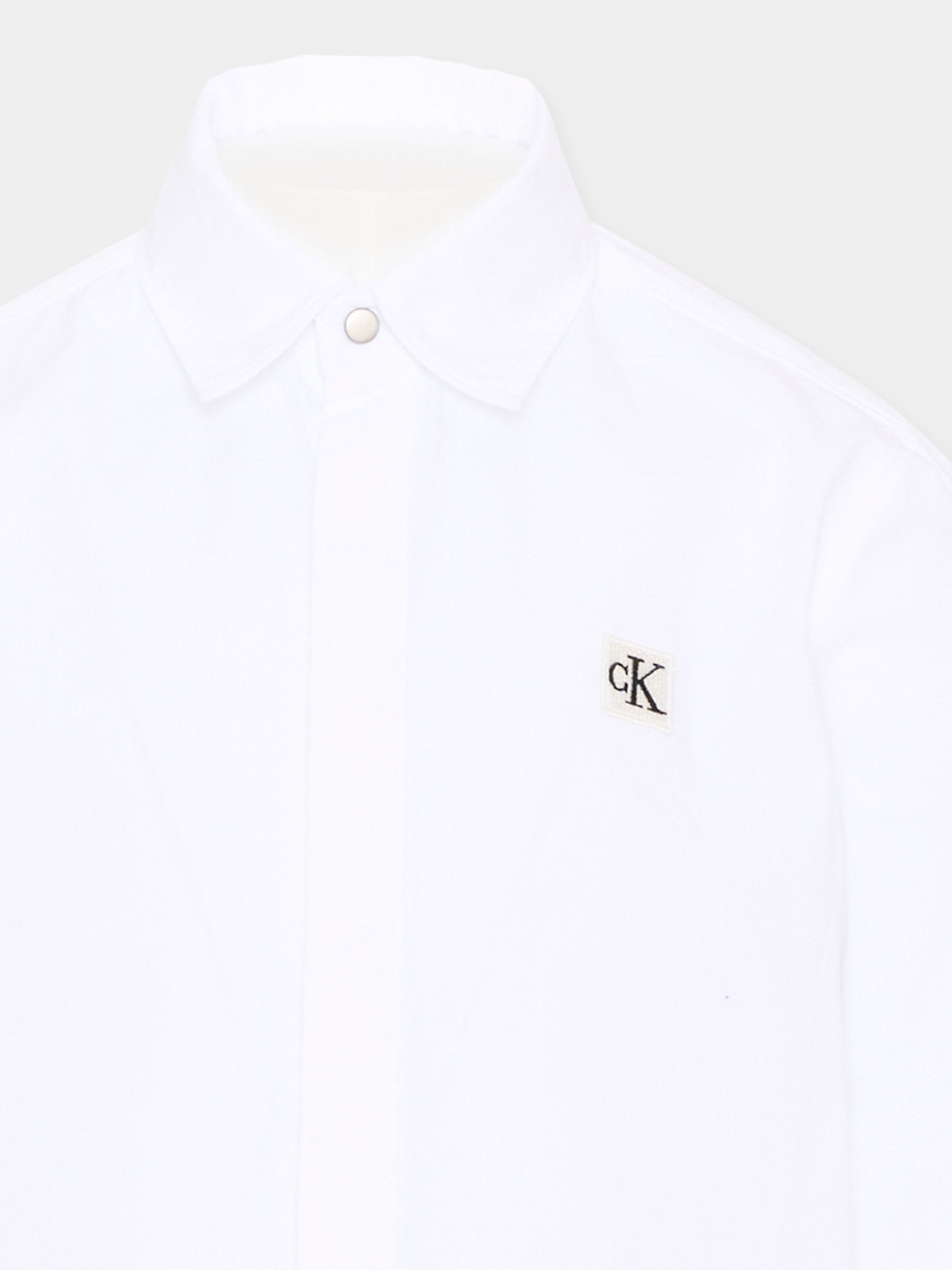 Camicia bianca per bambino con logo,Calvin Klein Kids,LVCKTJB19B YAF