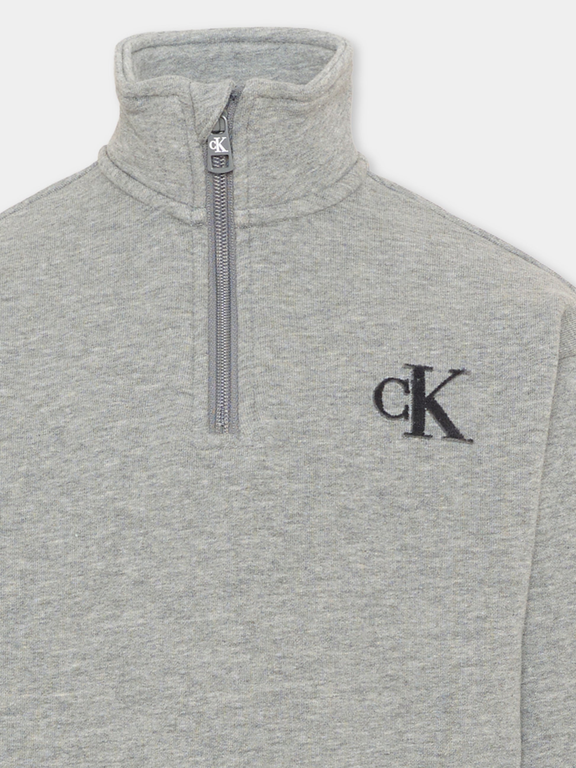 Felpa grigia per bambino con logo,Calvin Klein Kids,LVCKTJB47B P7D
