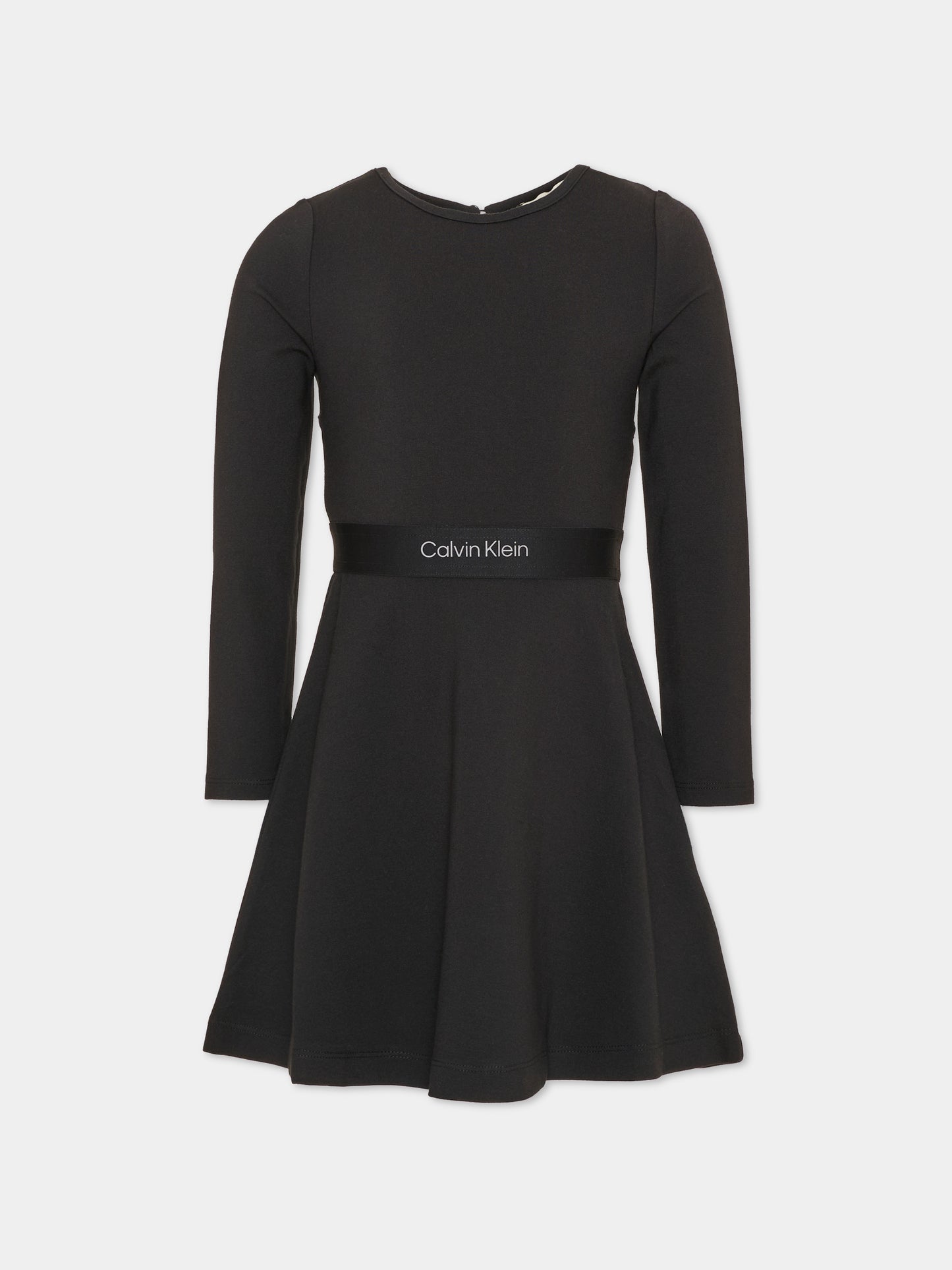 Vestito a manica lunga nero per bambina,Calvin Klein Kids,LVCKTJH14G BEH