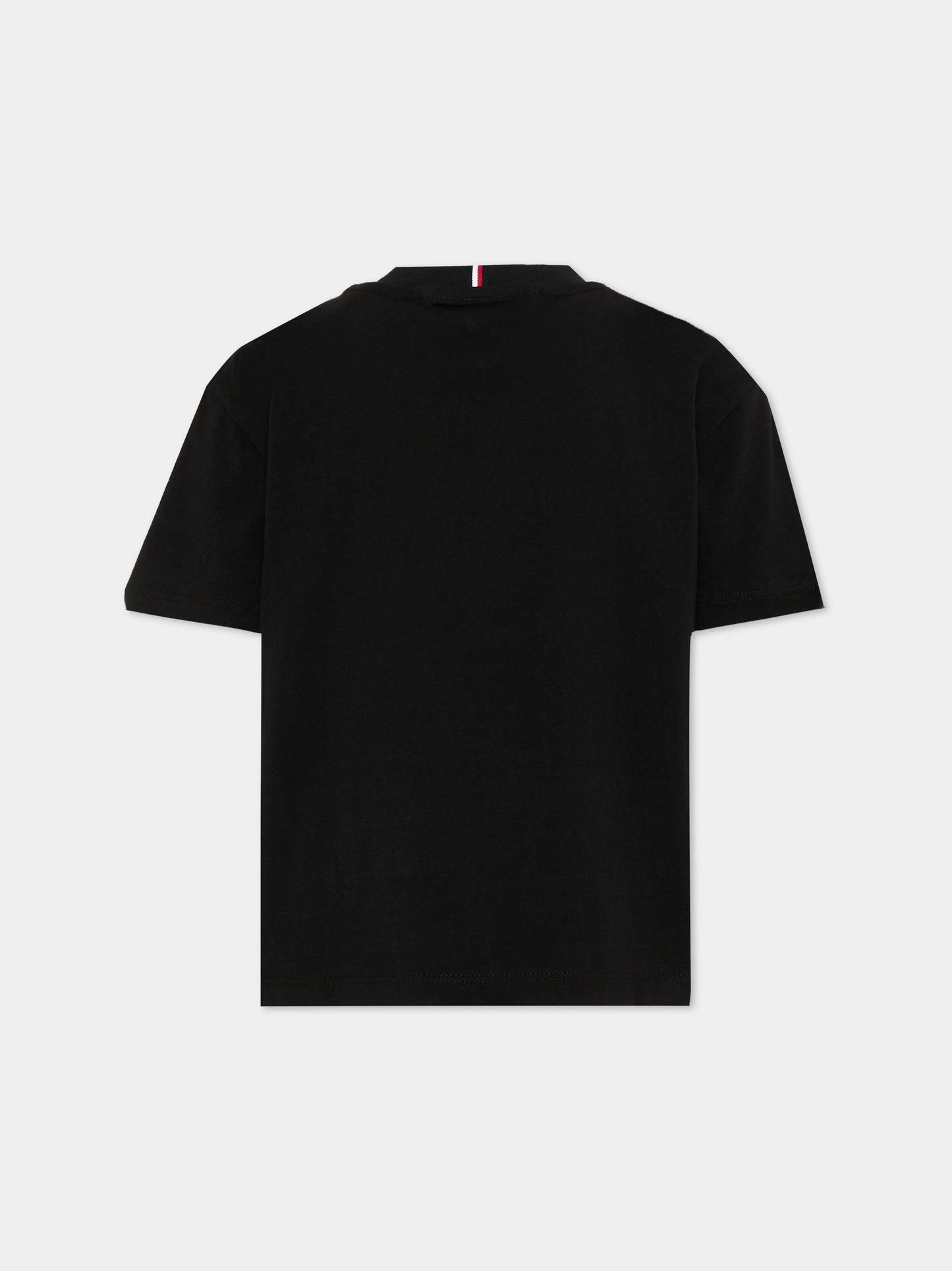 T-Shirt nera per bambino con logo,Tommy Hilfiger Junior,KB0KB10340 BDS