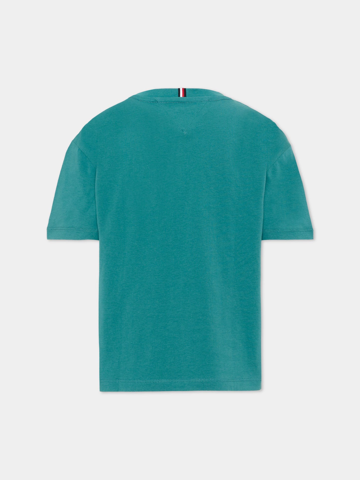 T-Shirt verde per bambino con logo,Tommy Hilfiger Junior,KB0KB10340 CT3