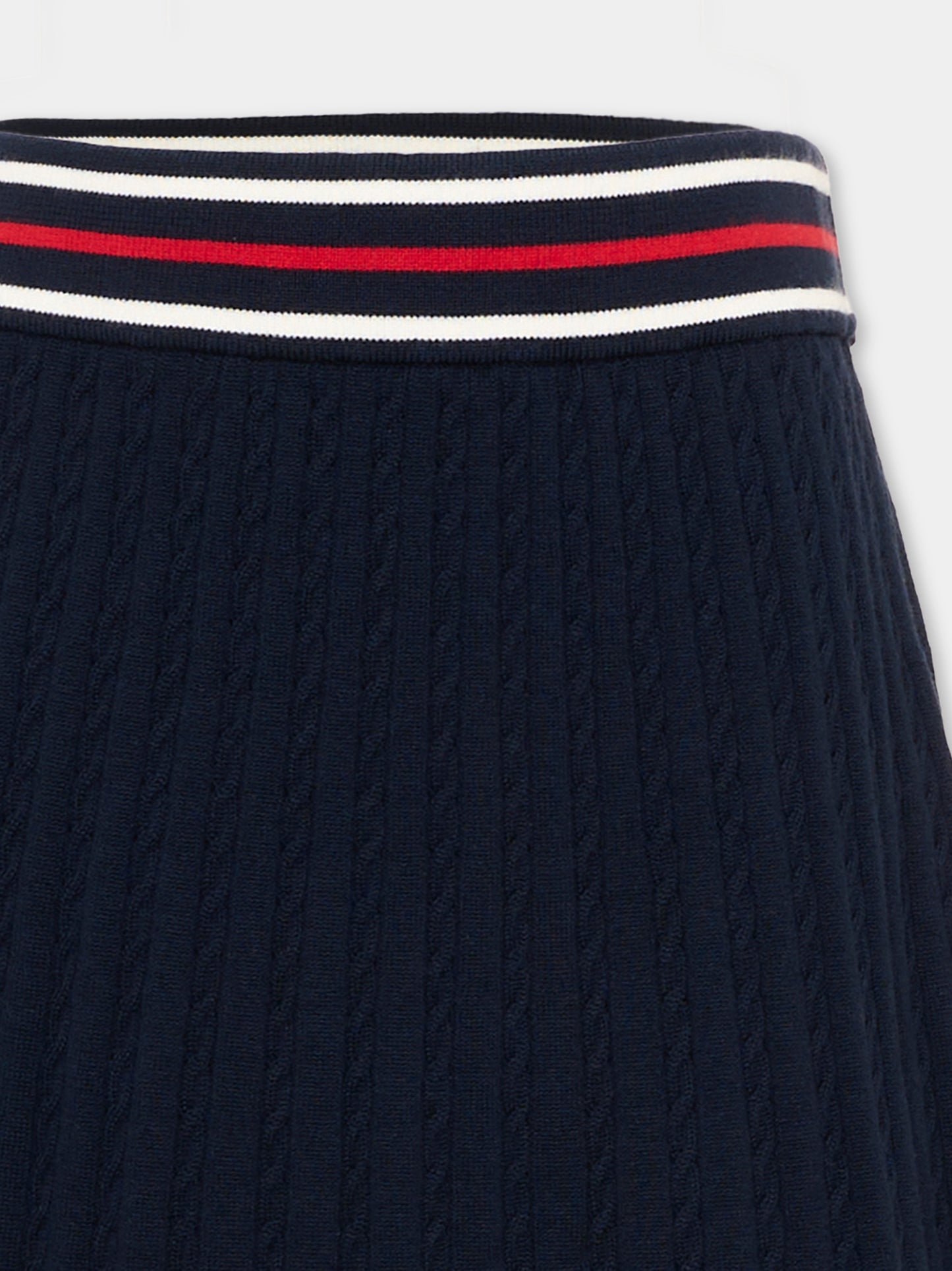 Gonna blu per bambina in maglia,Tommy Hilfiger Junior,KG0KG09508 C1G