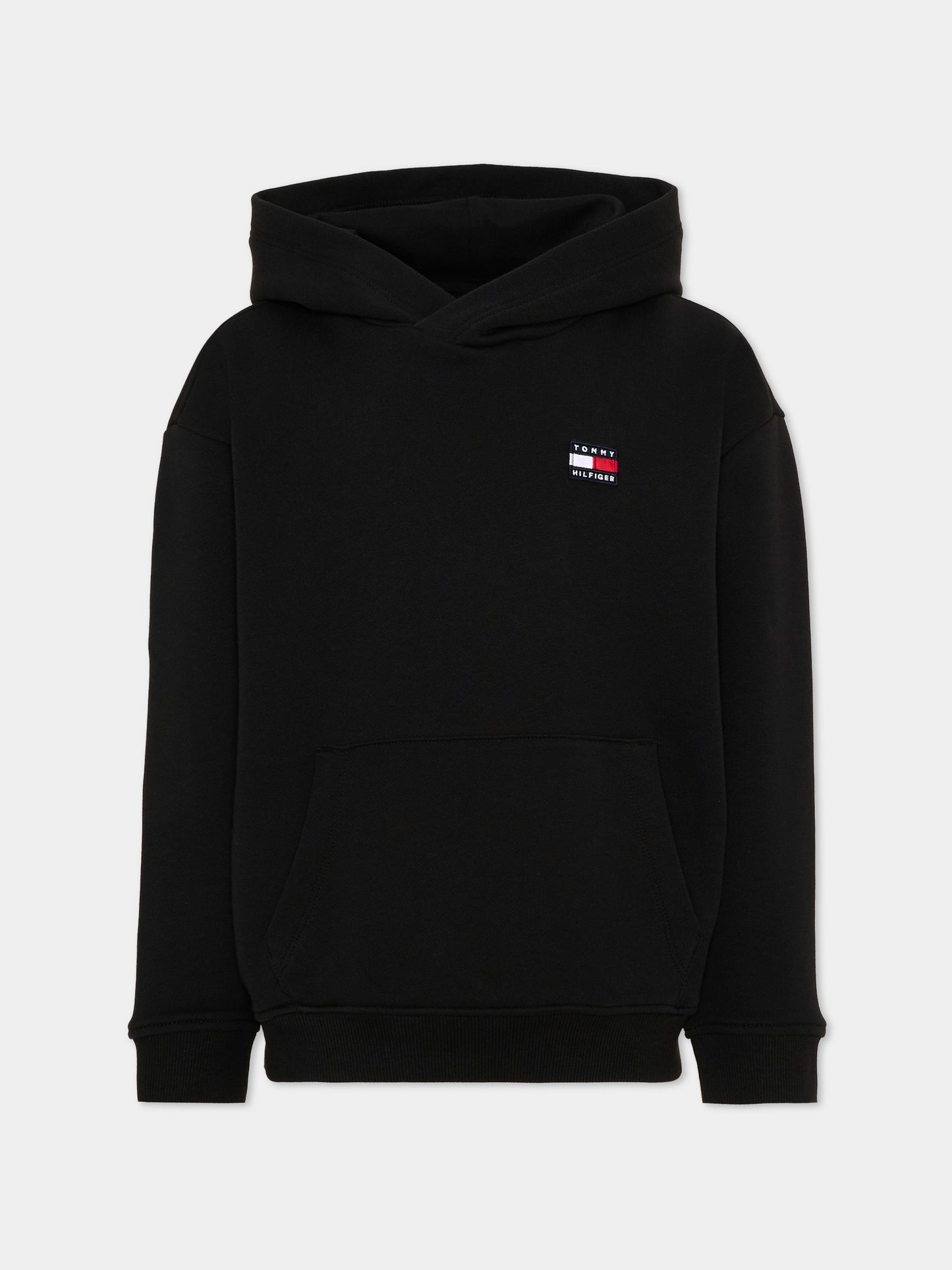 Felpa nera per bambini con logo,Tommy Hilfiger Junior,KS0KS00758 BDS