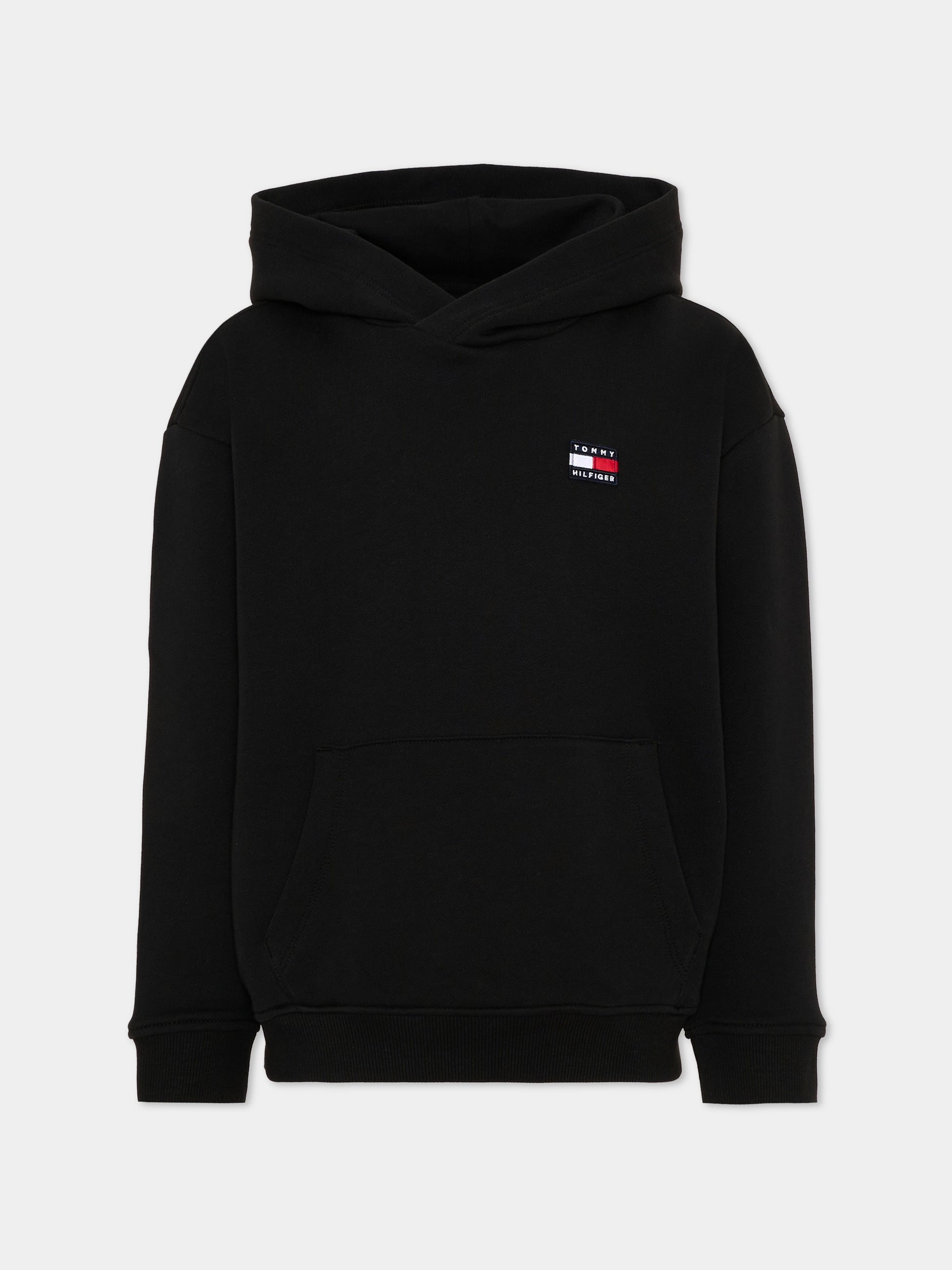 Felpa nera per bambini con logo,Tommy Hilfiger Junior,KS0KS00758 BDS